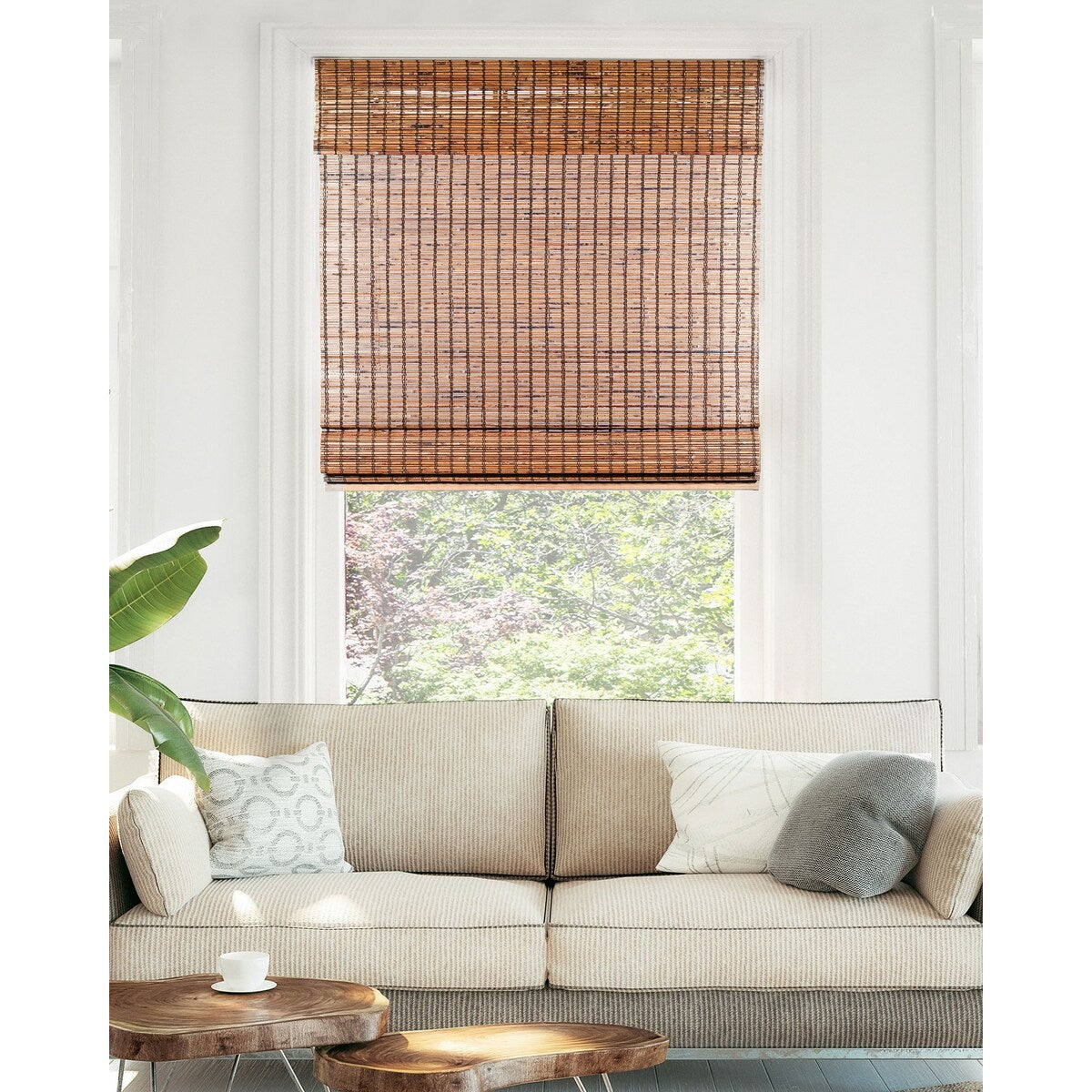 Chicology Cordless Bamboo Light-filtering Roman Shades