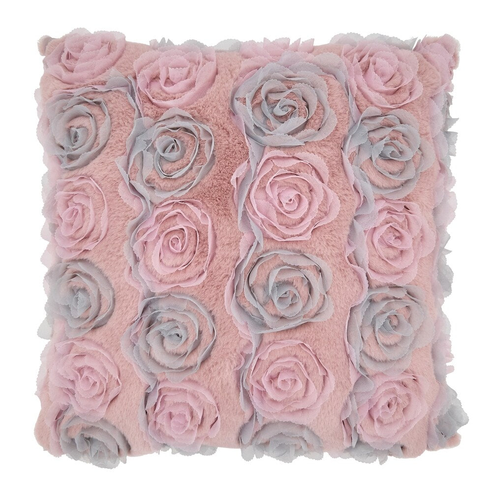 Throw Pillow With Rose Wedding Cake Design