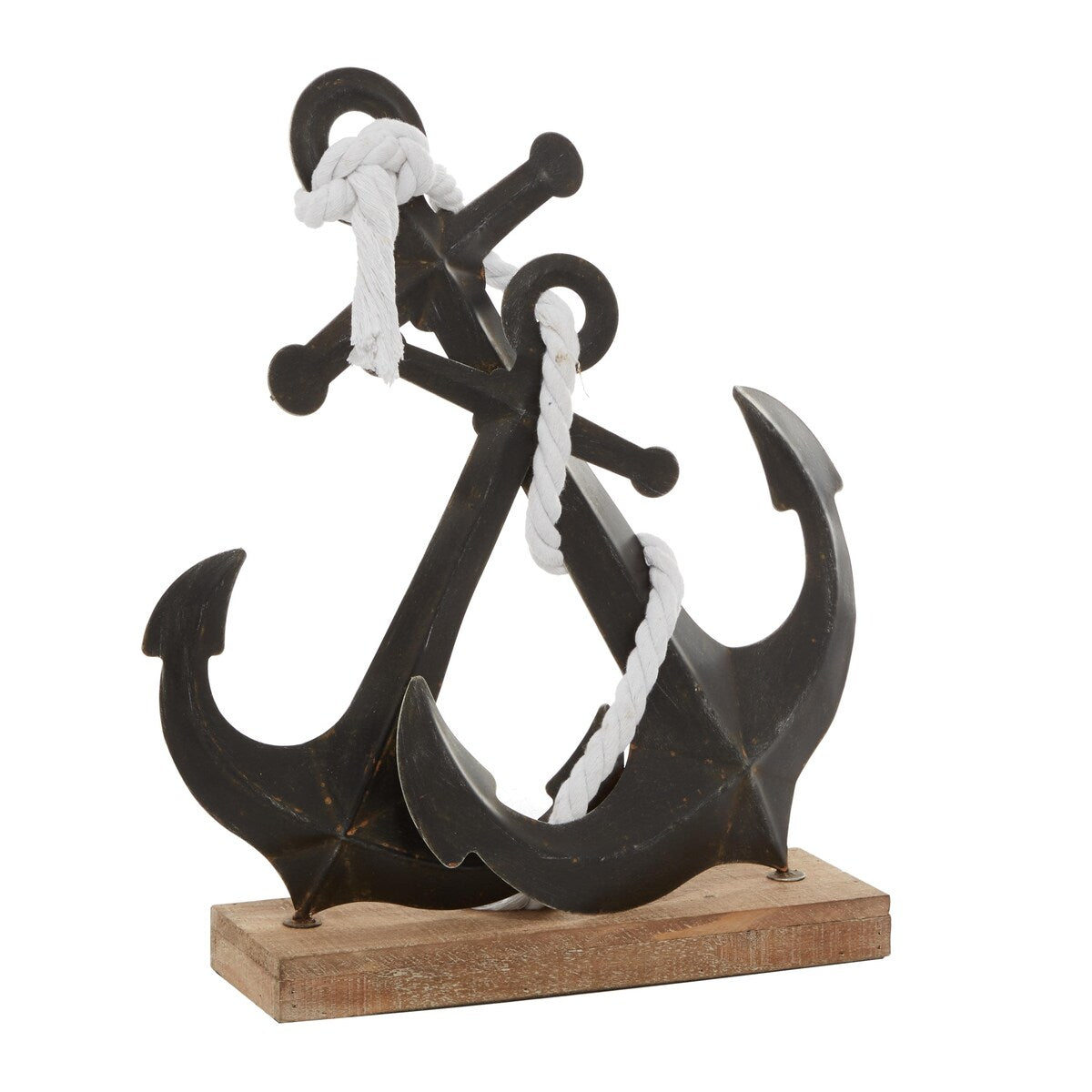 Metal Anchor Decorative Sculpture - Black - Roche River Decor