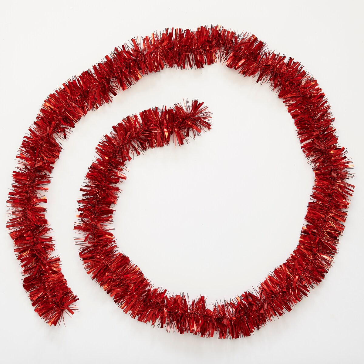 9' Luxury Metallic Tinsel Christmas Garland, Red, Set of 4 - Red - 9