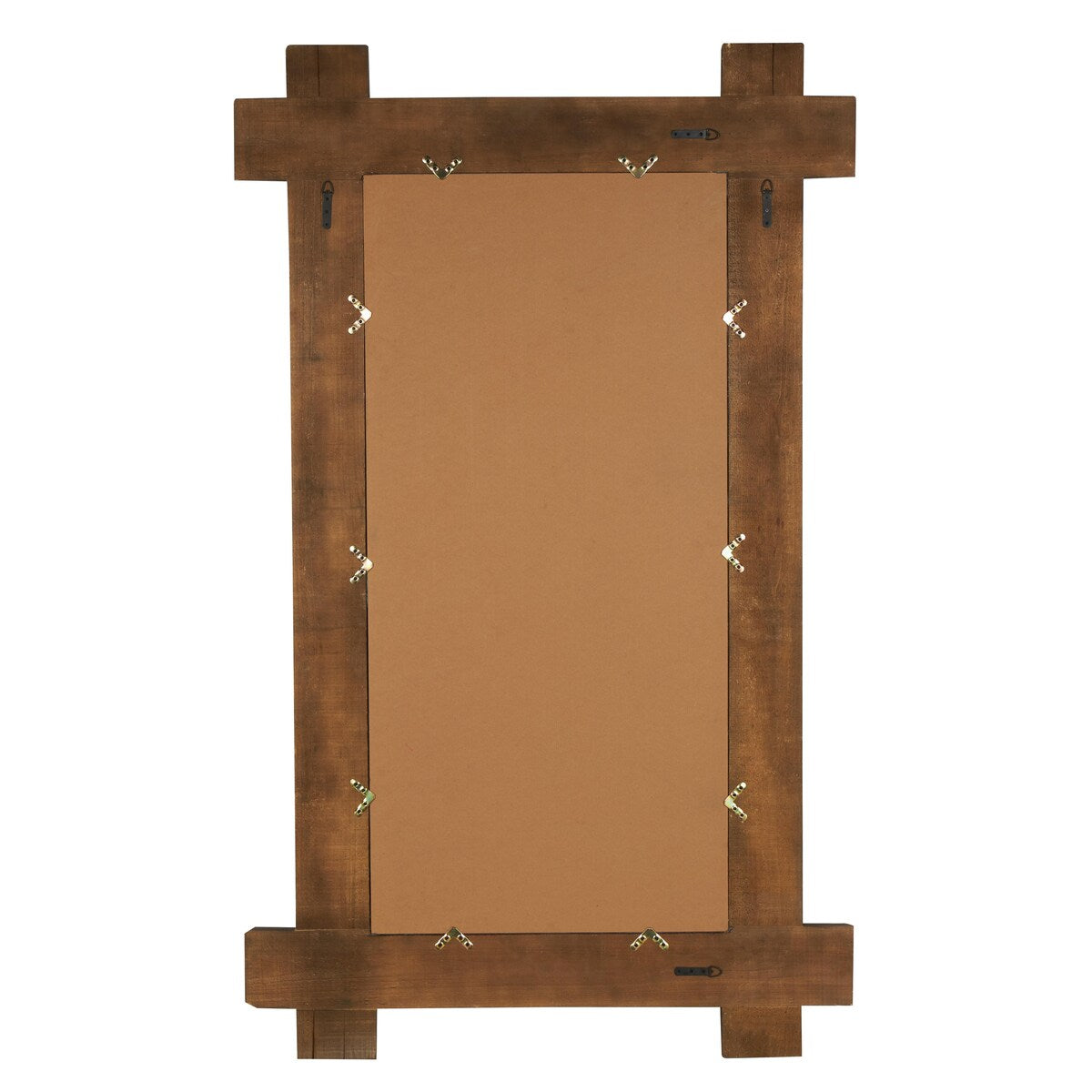 Wood Room Wall Mirror with Extended Frame and Natural Wood Grain and Texture - Brown - Roche River Decor