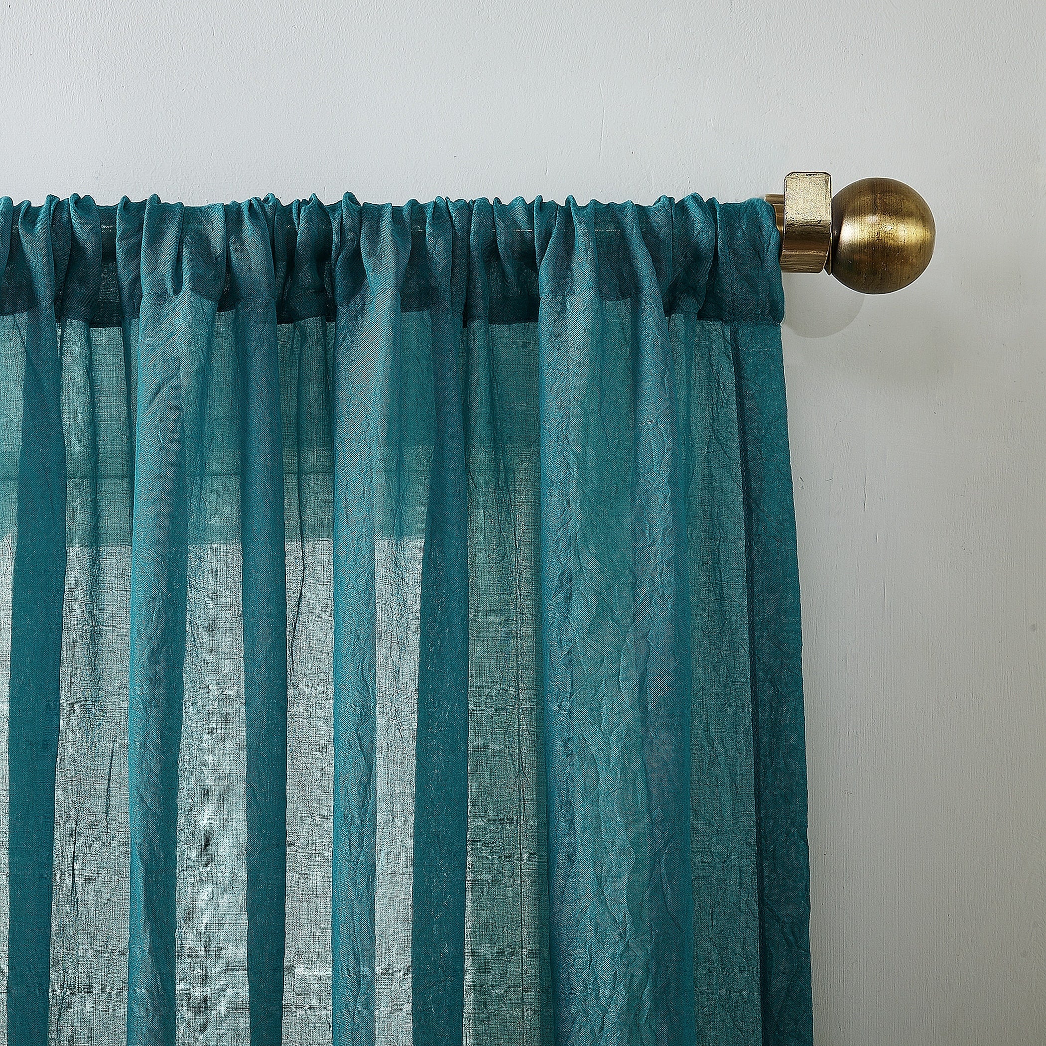 No. 918 Ladonna Crushed Texture Semi-Sheer Rod Pocket Curtain Panel, Single Panel