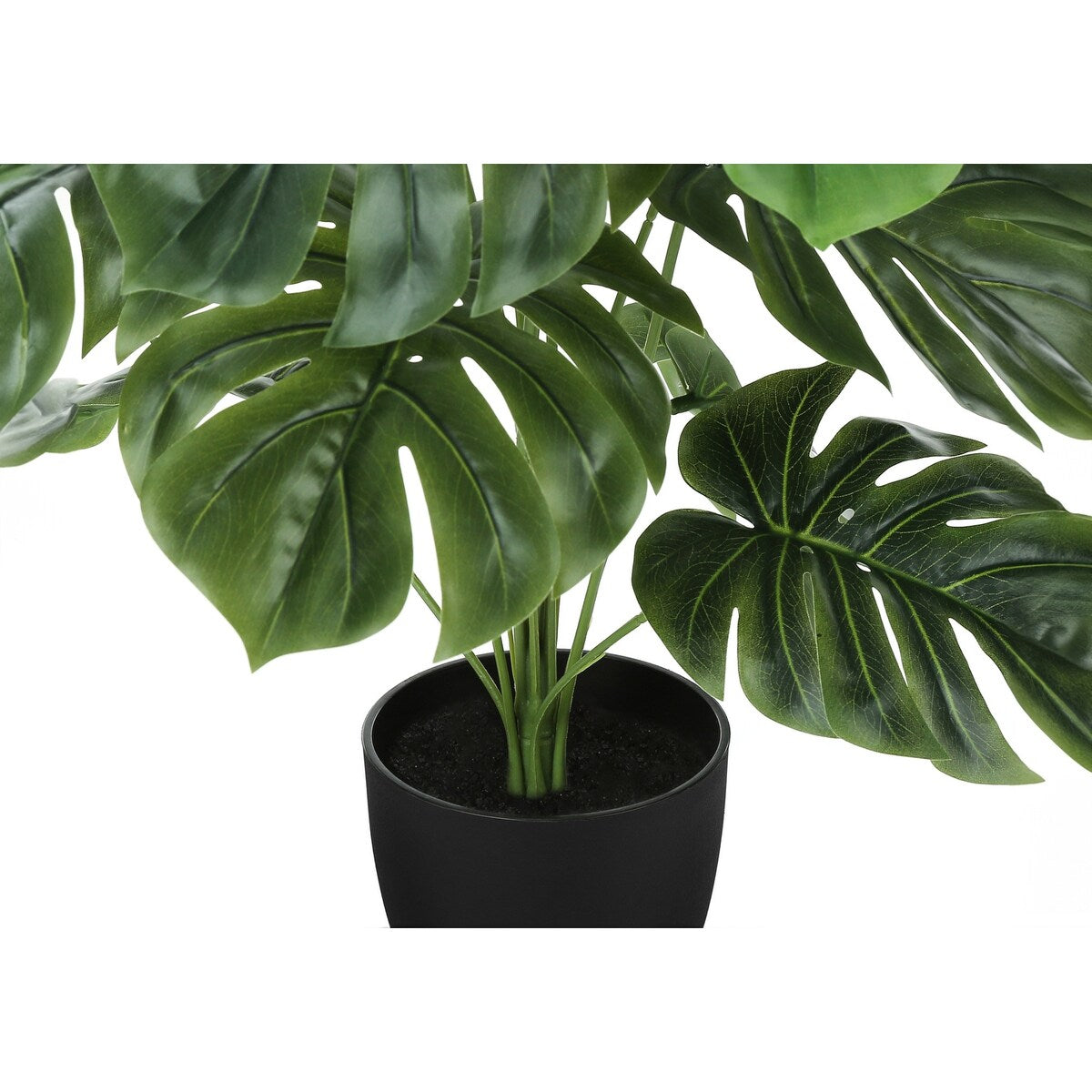 Artificial Plant, 24 Tall, Monstera, Indoor, Faux, Fake, Table, Greenery, Potted, Real Touch, Decorative, Green Leaves