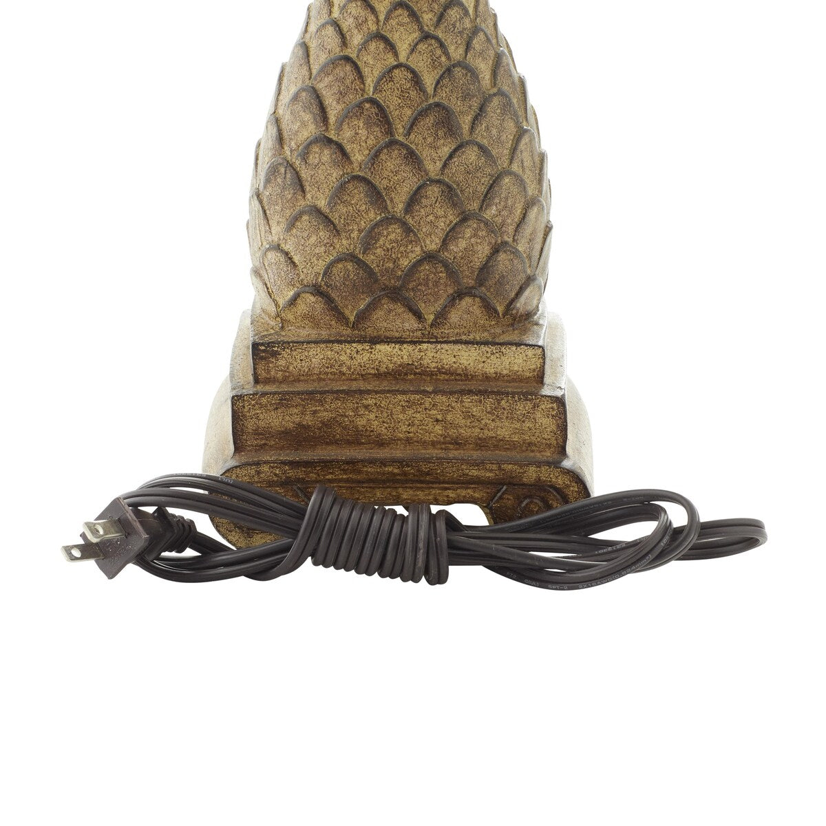 Polystone Fruit Pineapple Room Table Lamp with Tapered Shade - Set of 2 Brown - Roche River Decor