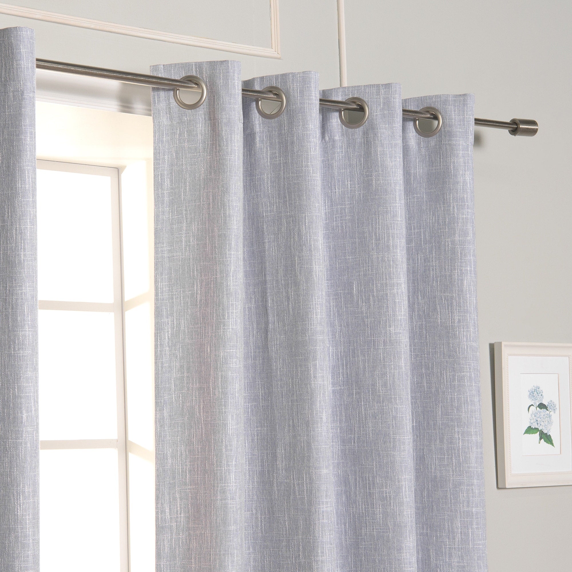 Aurora Home Heathered Linen Grommet Blackout Curtains