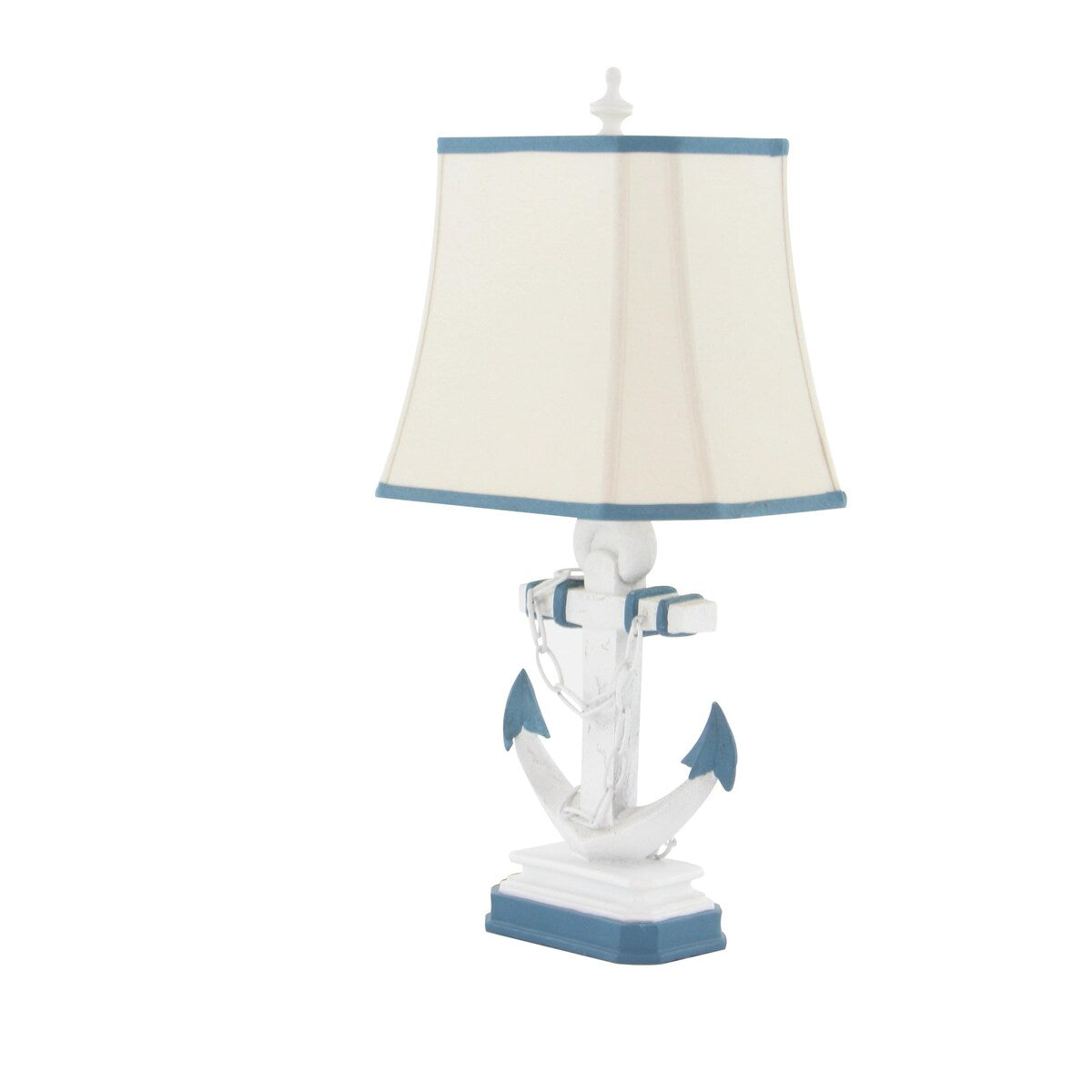 Polystone Anchor Room Table Lamp with Tapered Shade - Set of 2 Blue - Roche River Decor