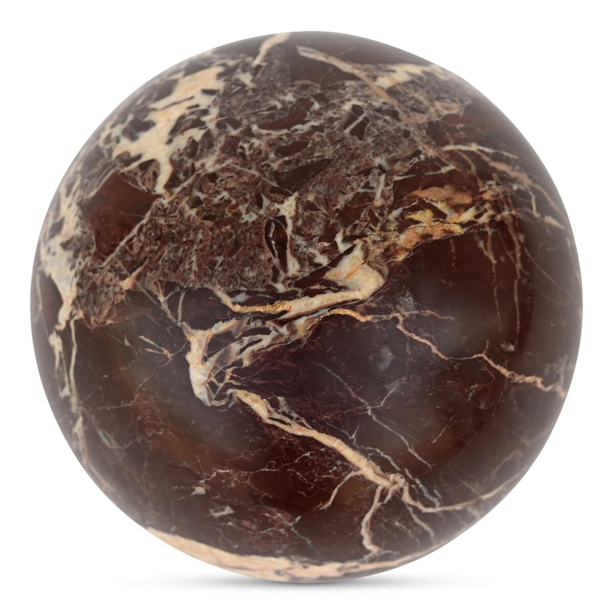 NADAAL STUDIOS Landry, Round Tabletop Accent, Red Levanto Marble