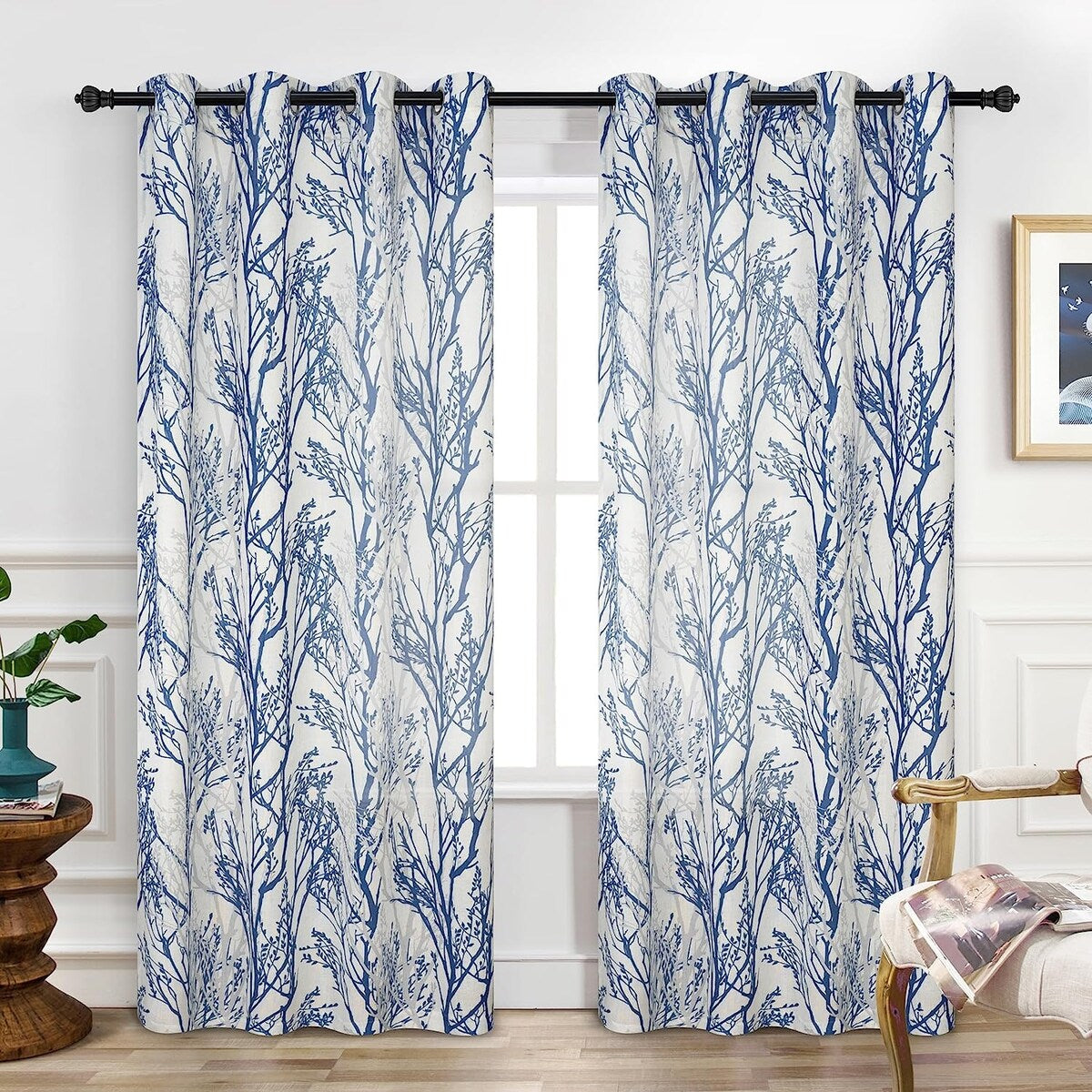 Tree Branch Grommet Window Curtain Panel