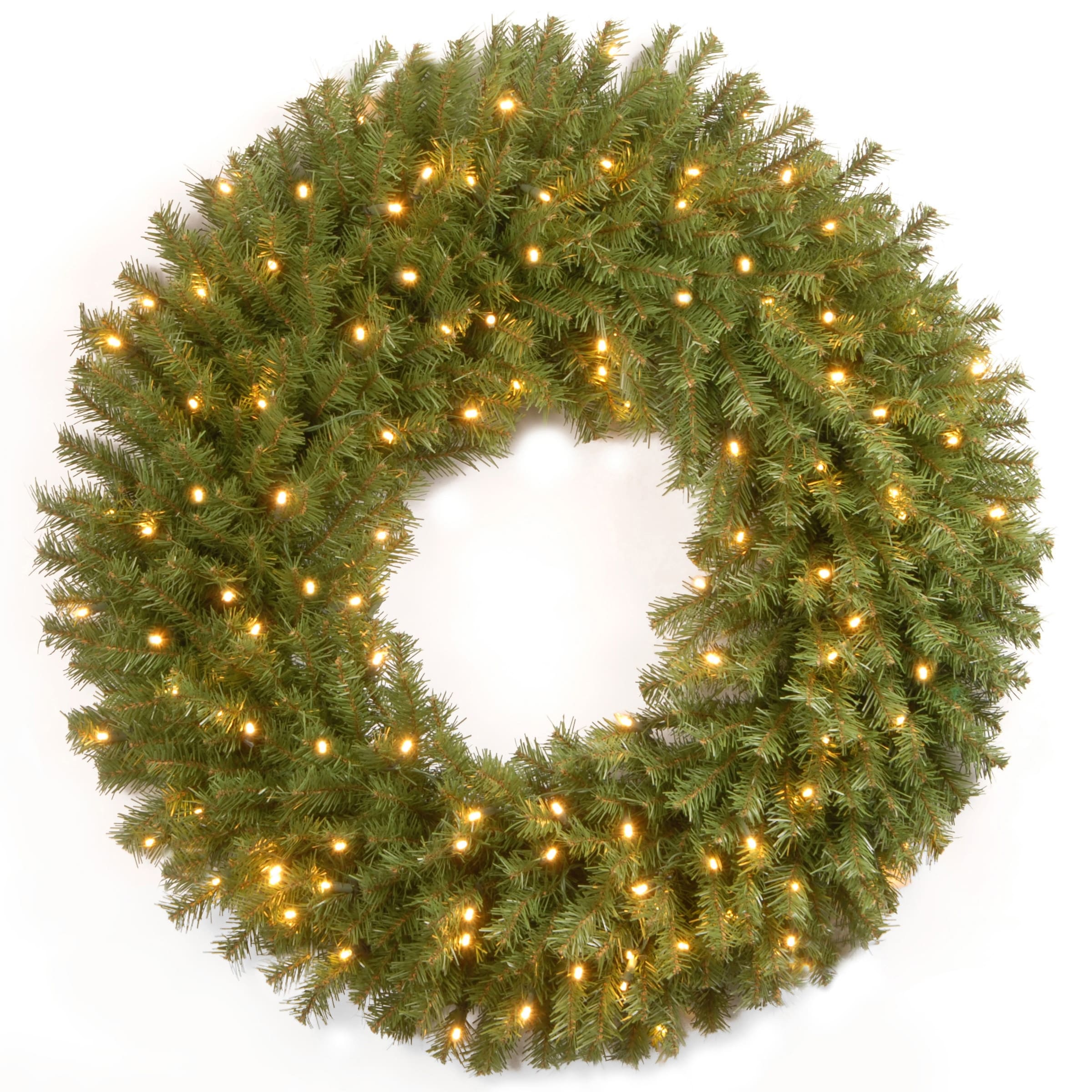 National Tree Company 30 in. Norwood Fir Wreath with Battery Operated Warm White LED Lights