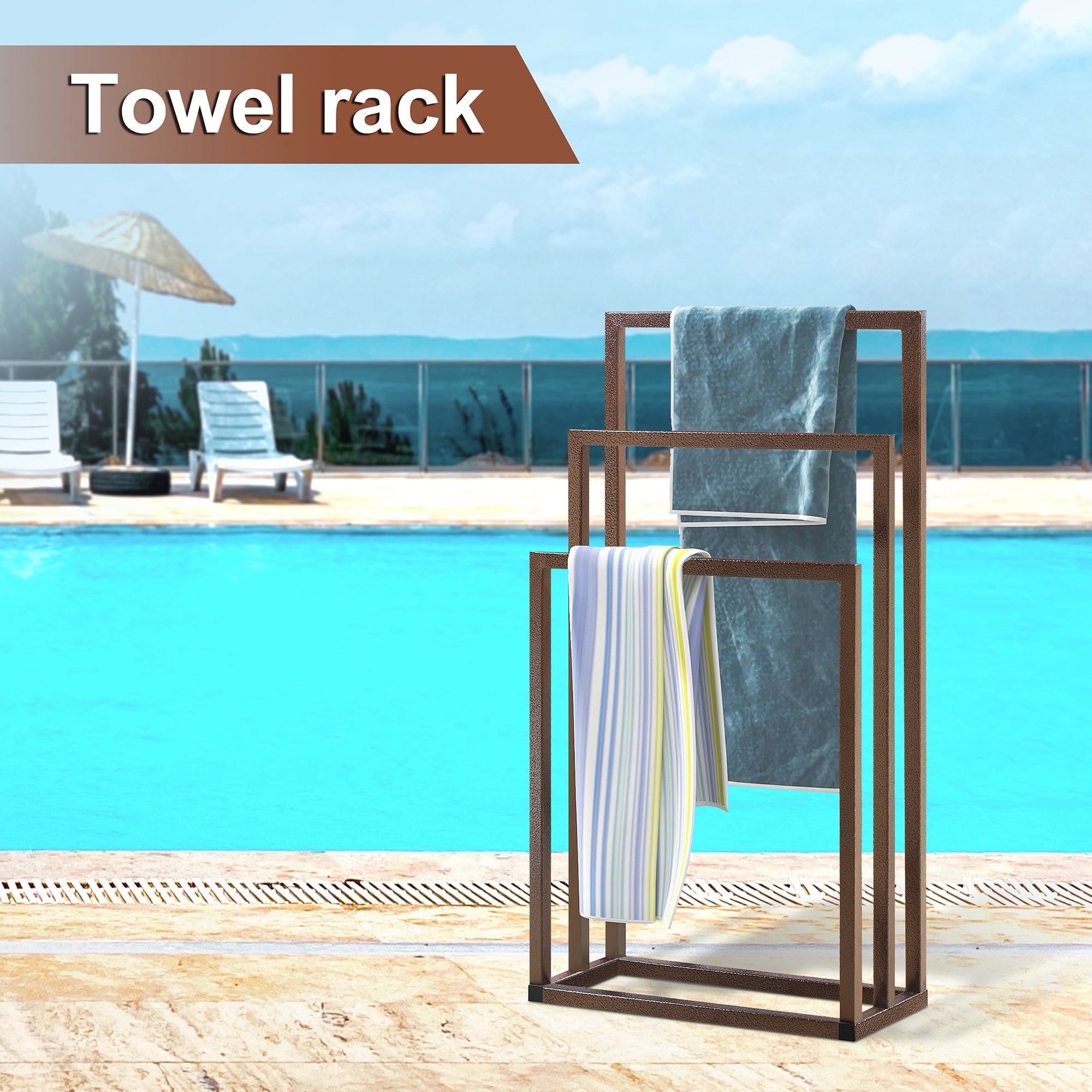 3 Tiers Metal Freestanding Towel Rack Hand Towel Holder Organizer for Bathroom Accessories