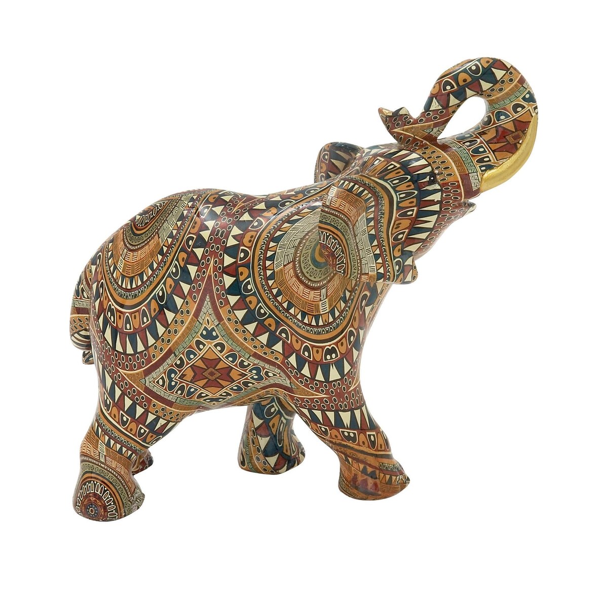 Polystone Elephant Decorative Sculpture - Multi Colored - Roche River Decor