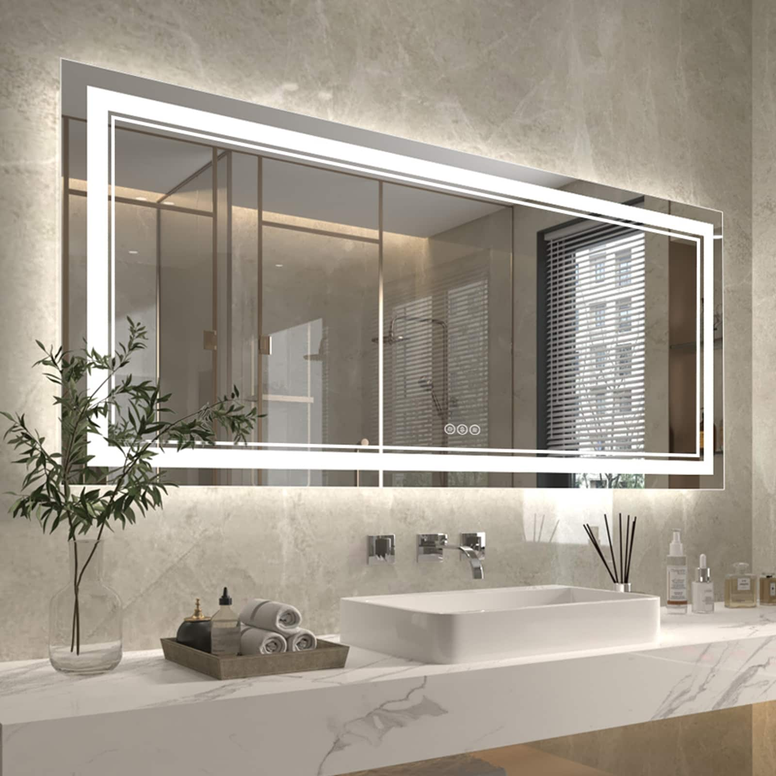 ExBrite Anti-Fog LED Bathroom Mirror with Endless Dimming