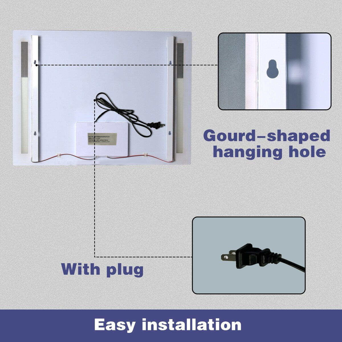 ExBrite LED Bathroom Mirror with Stepless Dimming