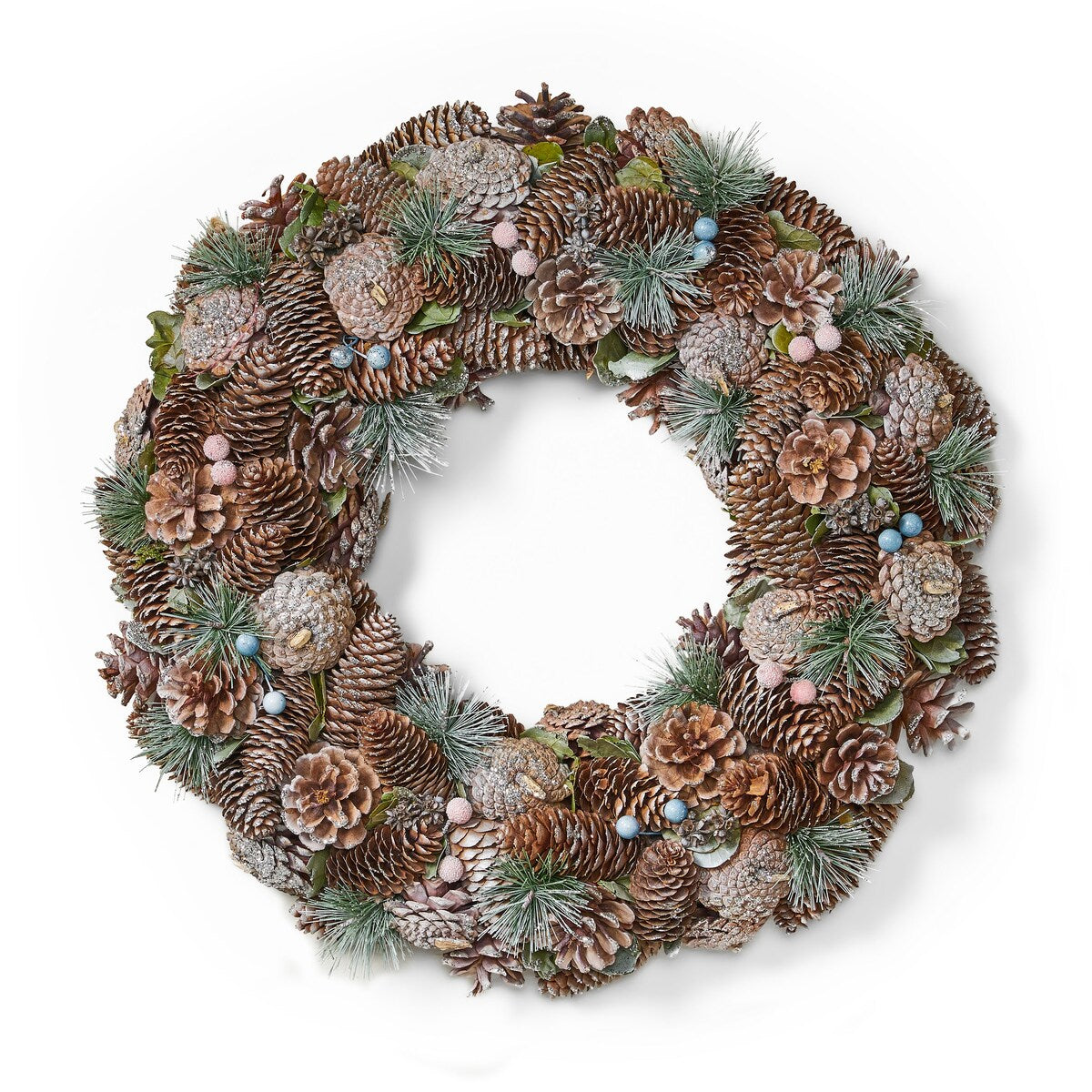 Modern 18.5 Pine Cone Christmas Wreath - Natural