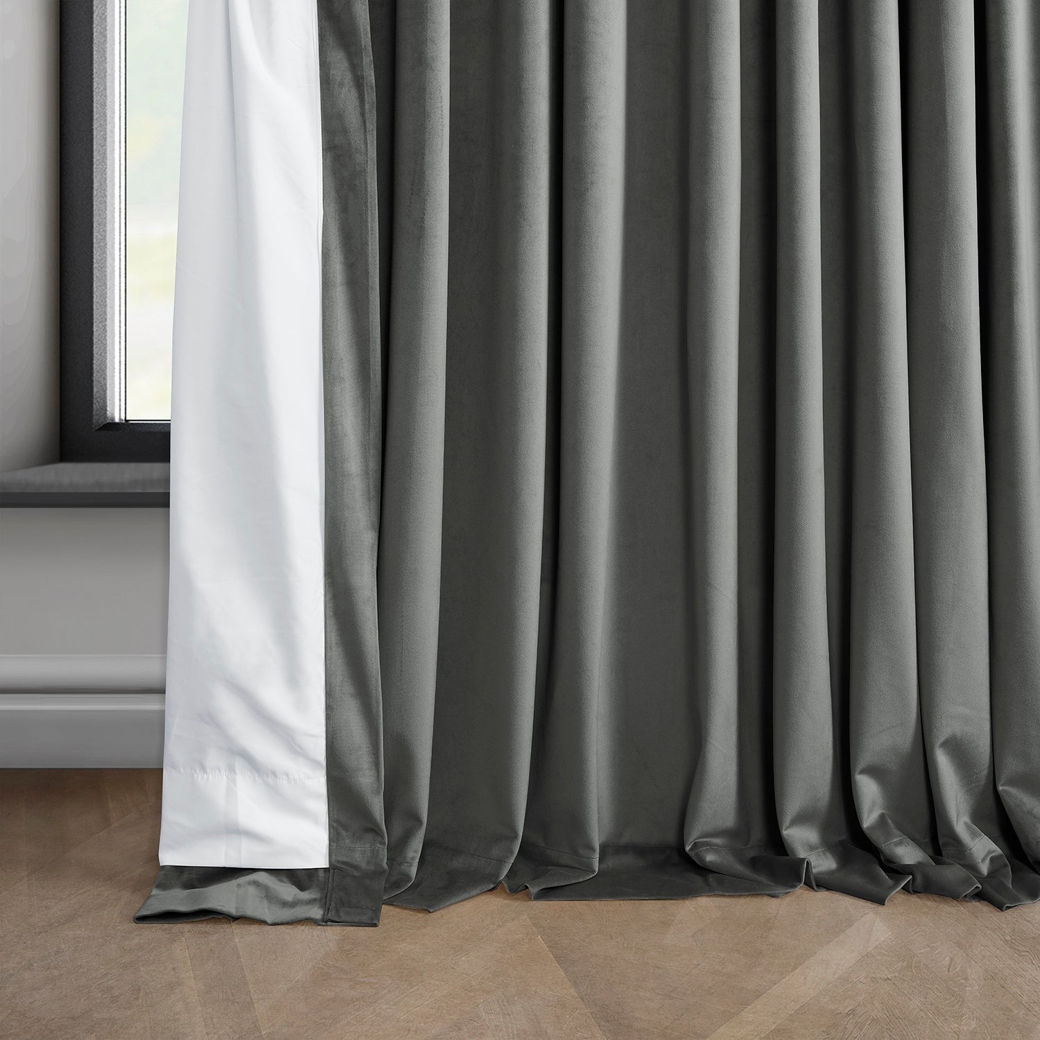 Exclusive Fabrics Extra Wide Heritage Plush Velvet Room Darkening Curtain (1 Panel)