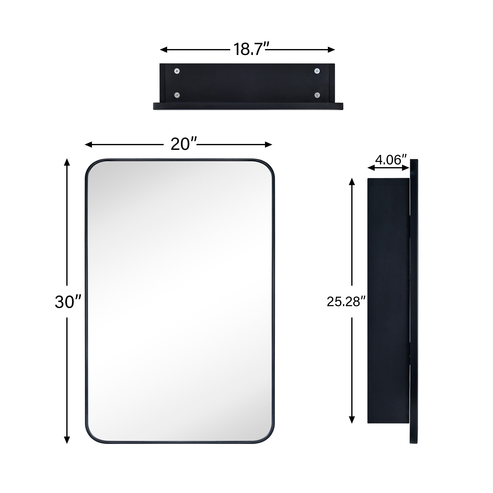 TEHOME Garnes Recessed or Surface Mount Framed Medicine Cabinet with Adjustable Shelves