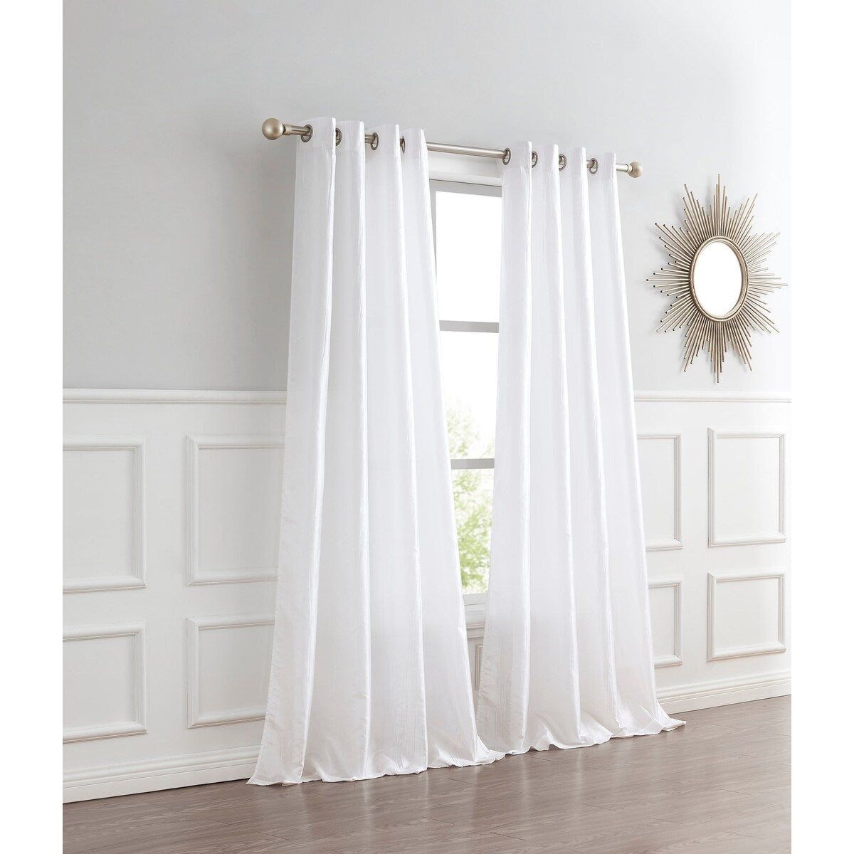 Dainty Home Verona Crushed Silk Light Filtering Grommet Single Panel Extra Wide Curtains