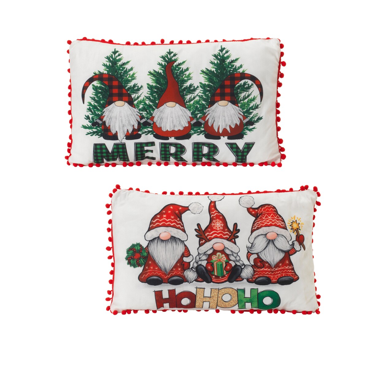 Holiday Gnome Design Throw Pillow Set of 2