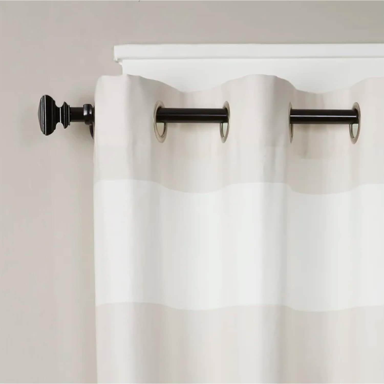 Modern Square Urn Adjustable Drapery Curtain Rod with Clip Rings