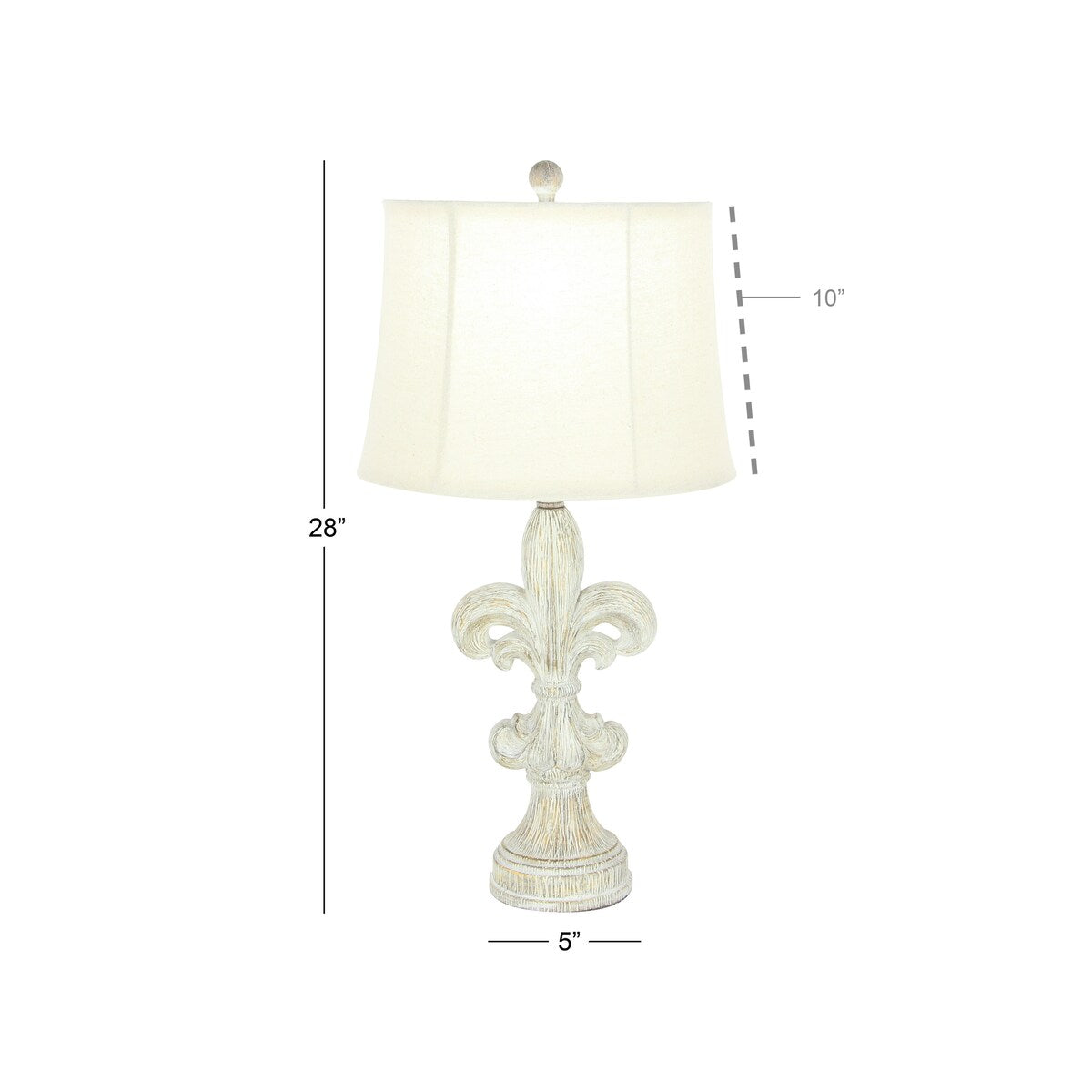 Polystone Fleur De Lis Room Table Lamp - Set of 2 Beige - Roche River Decor