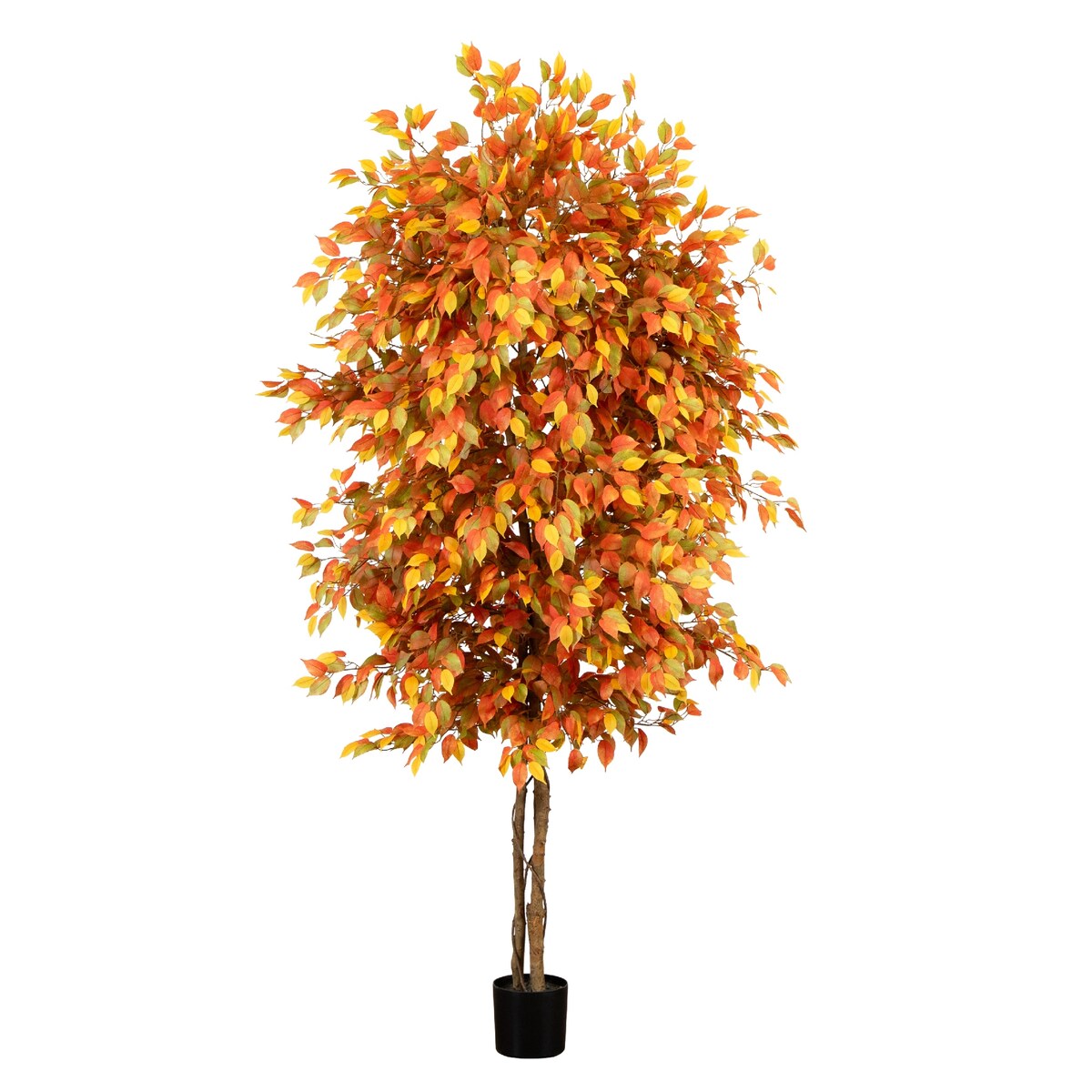 8' Autumn Ficus Artificial Fall Tree