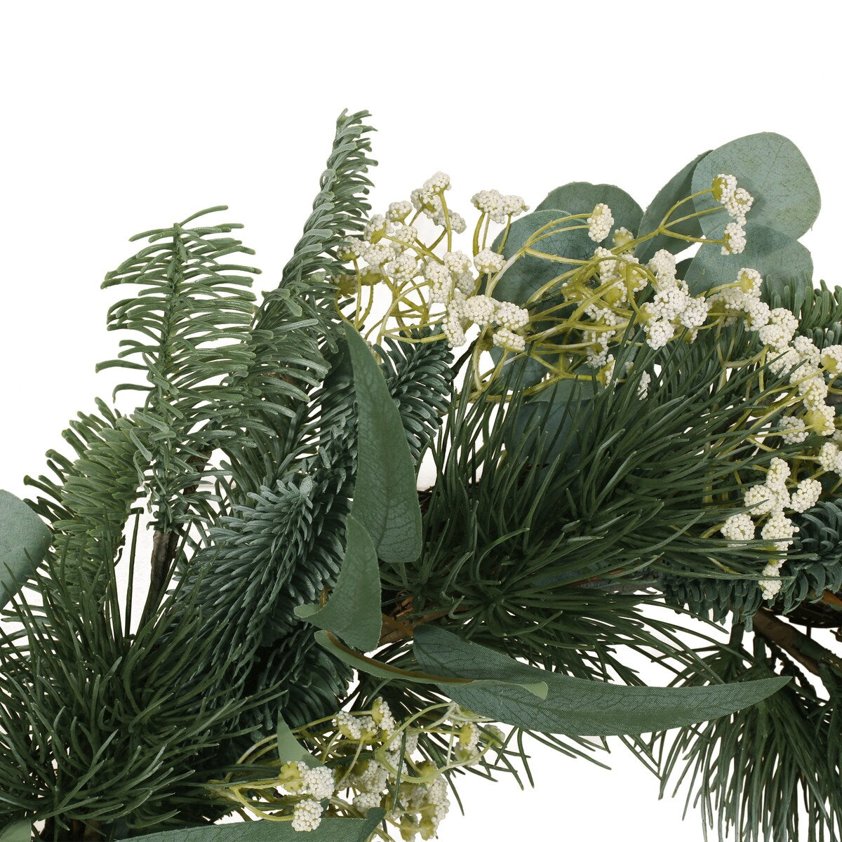 30In Eucalyptus Leaves, Pine Twigs, Stars Wreath - As Picture Show