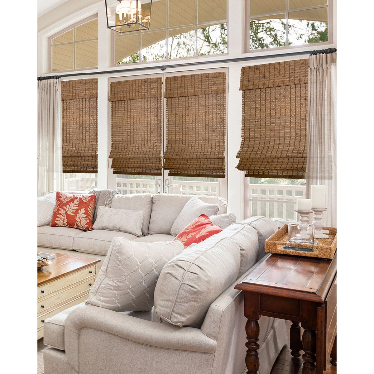 Chicology Cordless Bamboo Light-filtering Roman Shades