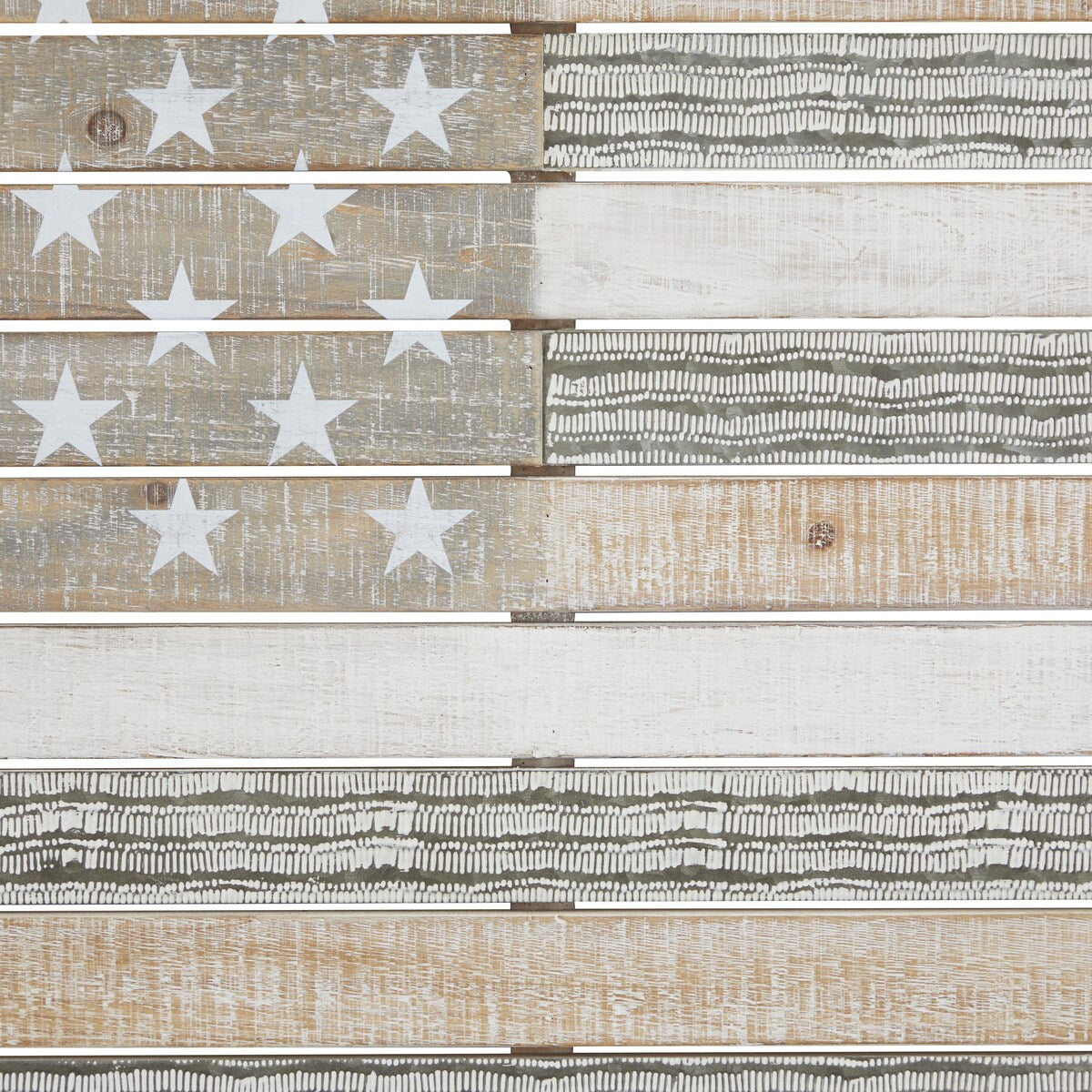 Wood American Flag Handmade Home Wall Decor - White - Roche River Decor