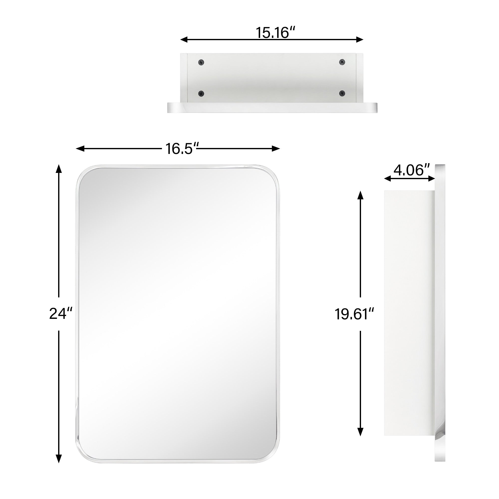 TEHOME Garnes Recessed or Surface Mount Framed Medicine Cabinet with Adjustable Shelves