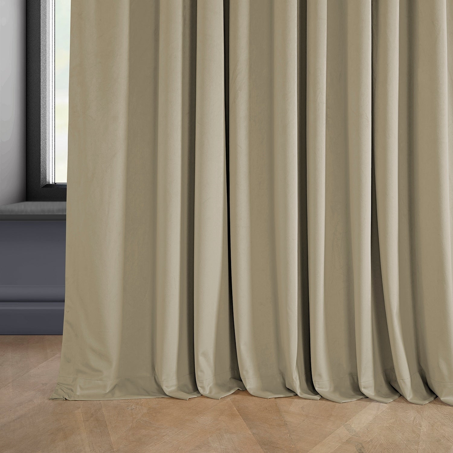 Exclusive Fabrics Extra Wide Heritage Plush Velvet Room Darkening Curtain (1 Panel)