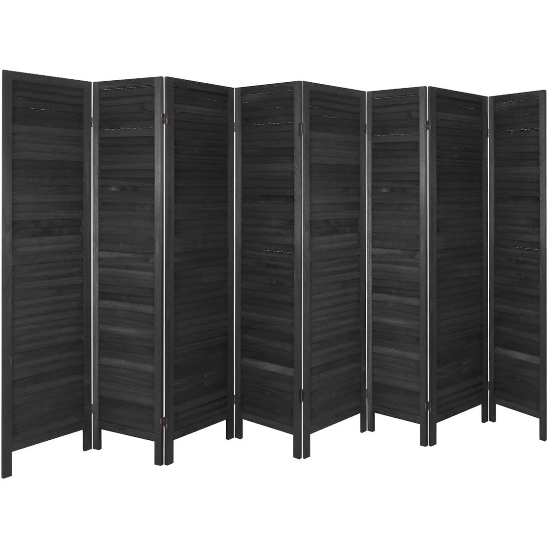 8 Panel Room Divider, Folding Room Divider Privacy Screen 5.6Ft Tall, Wood Freestanding Louvered Divider Screen