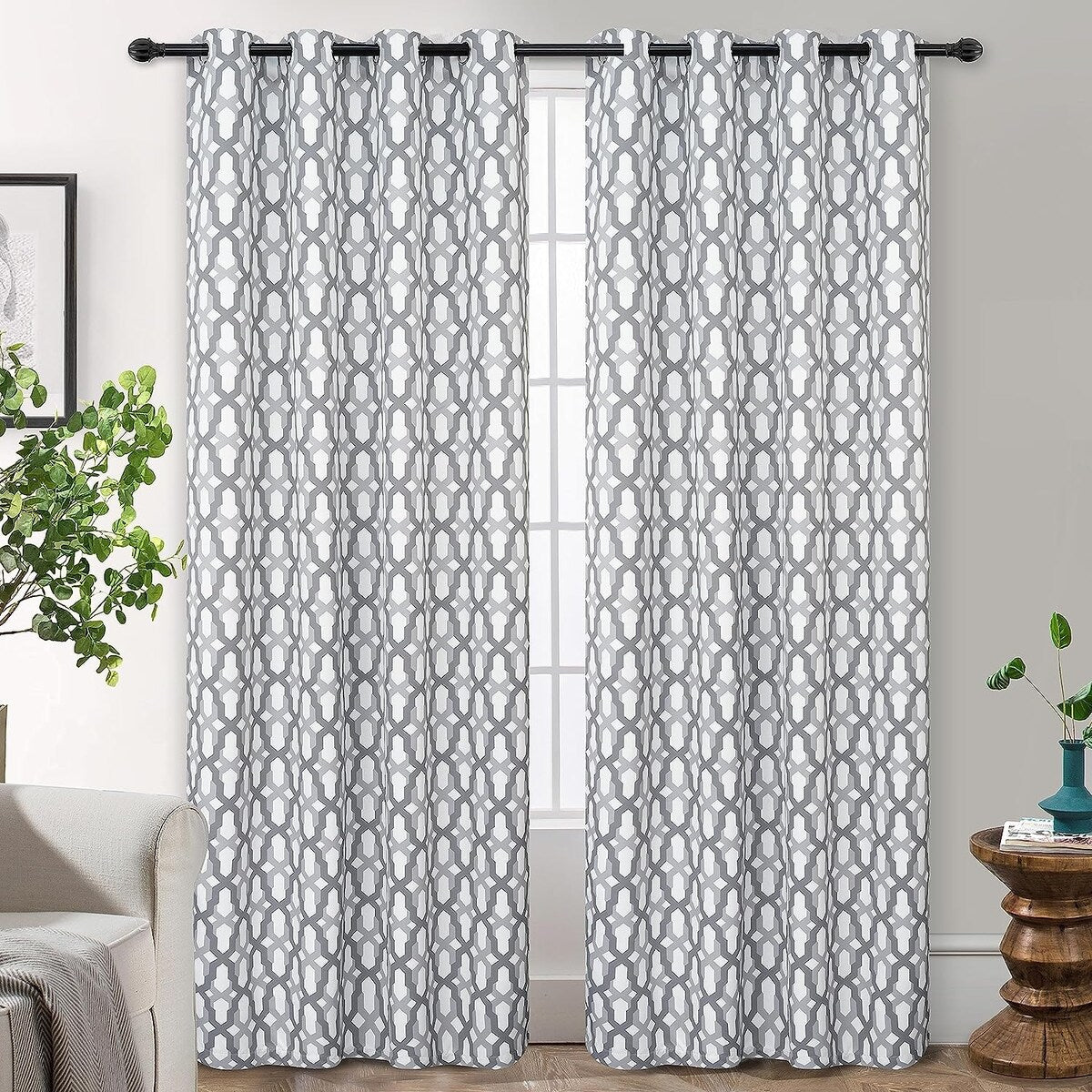 DriftAway Mason/Geo Thermal Insulated Blackout Grommet Window Curtain Panel