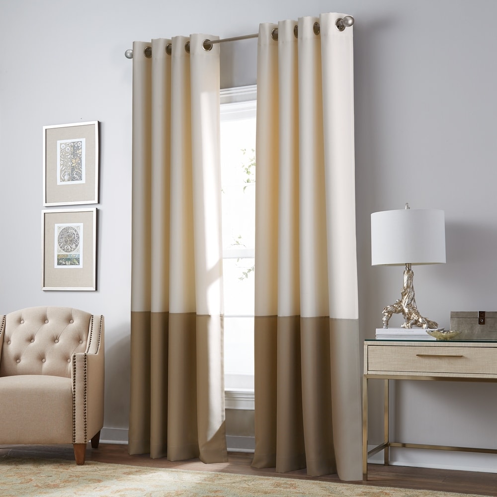 Curtainworks Kendall Blackout Color Block Grommet Curtain Panel