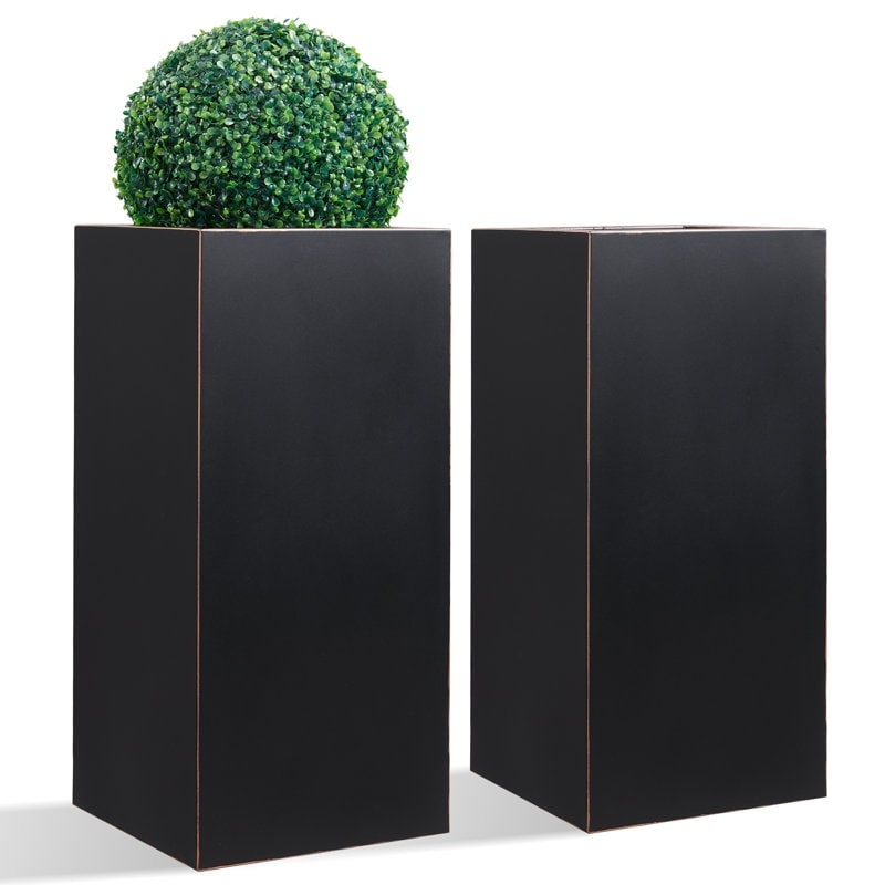 Metallic Heavy Planter for Outdoor Plants Tall and Long Metal Divider Planter Box