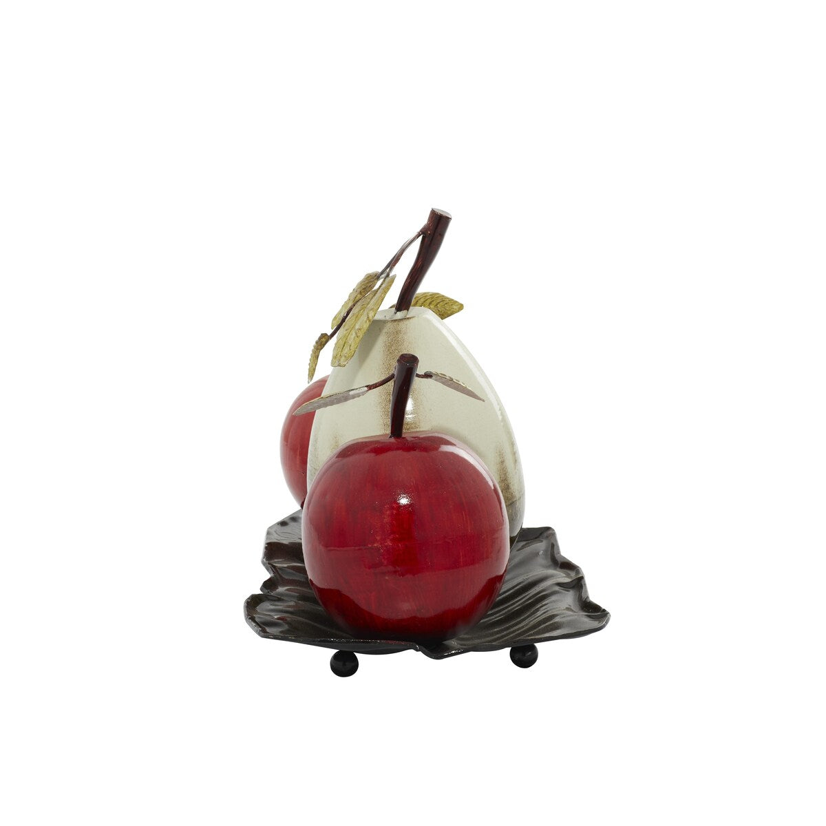 Metal Fruit Decorative Decorative Sculpture with Platter - Red - Roche River Decor