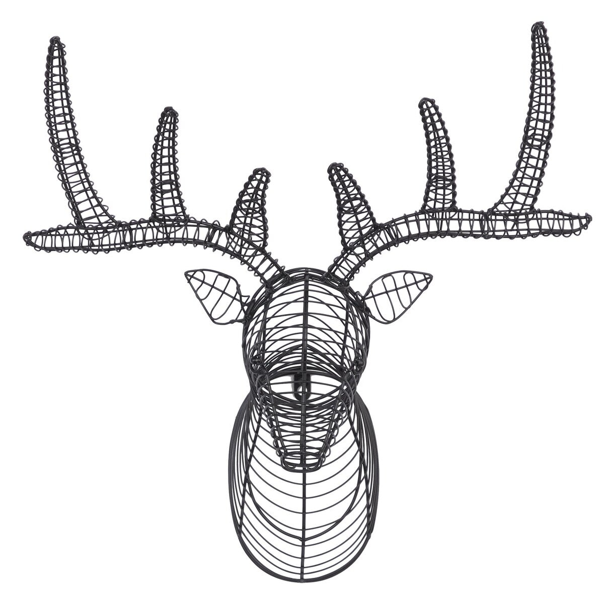 Metal Deer Head Home Wall Decor - Black - Roche River Decor