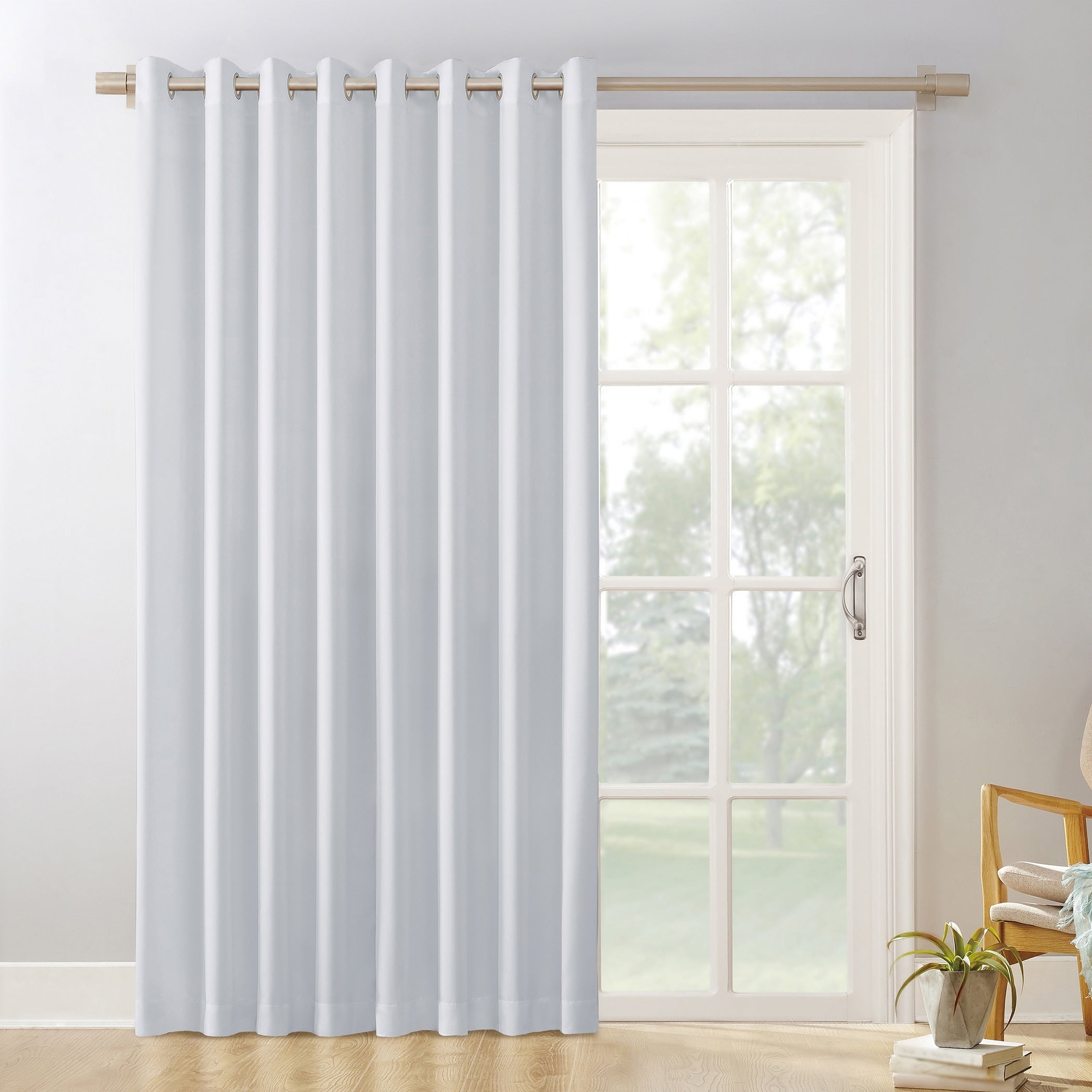 Sun Zero Hayden Patio Extra-Wide Blackout Grommet Sliding Patio Door Curtain Panel, Single Panel