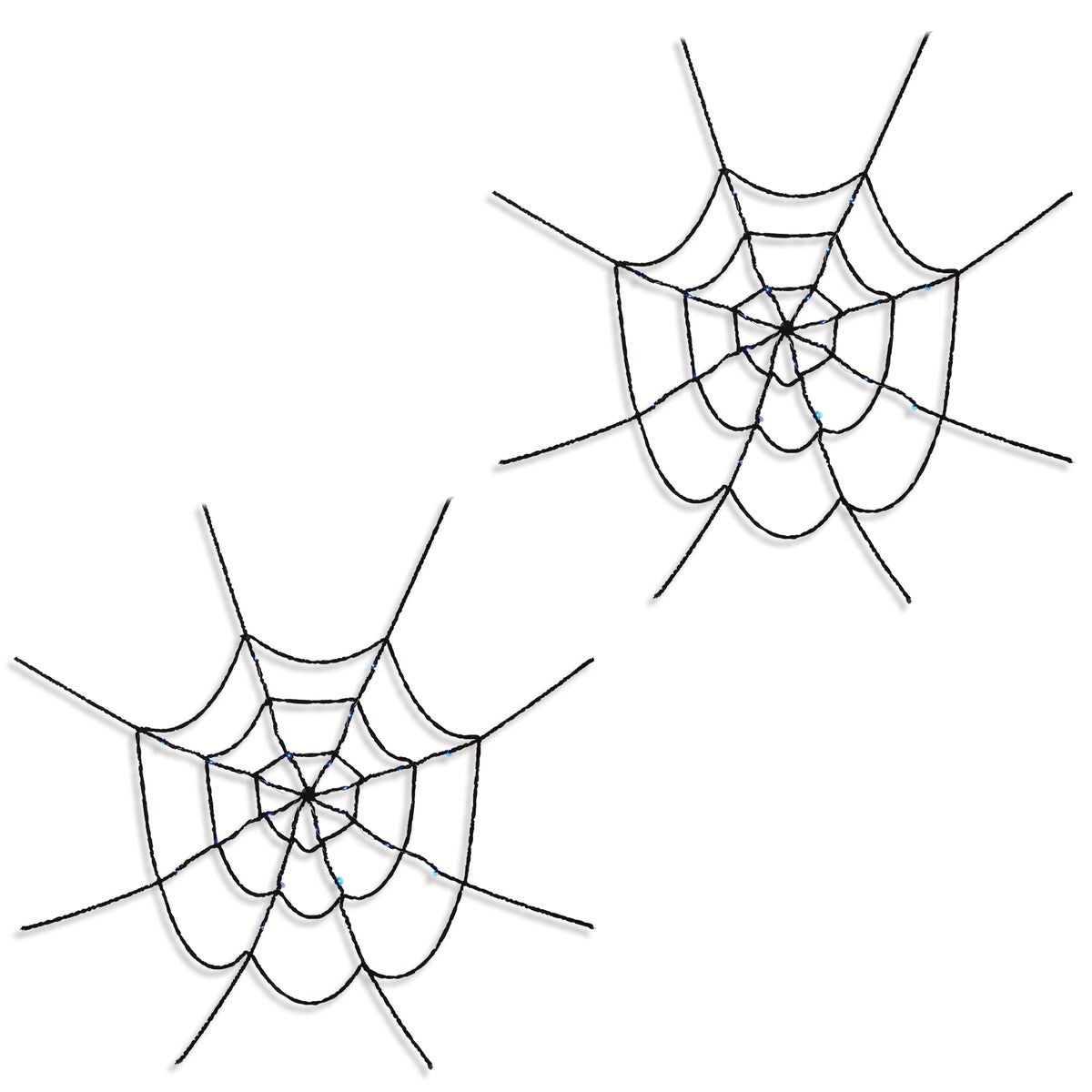 60 in. Illuminating Hairy Halloween Spider Web Set of 2