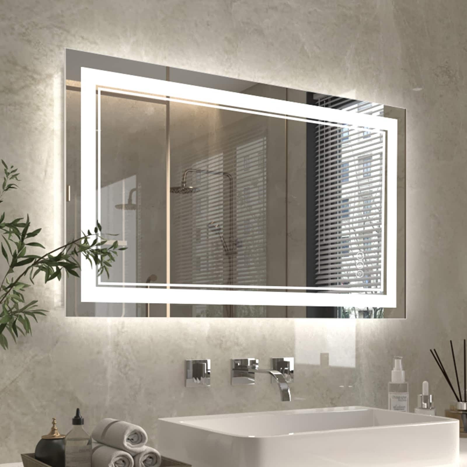 ExBrite Anti-Fog LED Bathroom Mirror with Endless Dimming