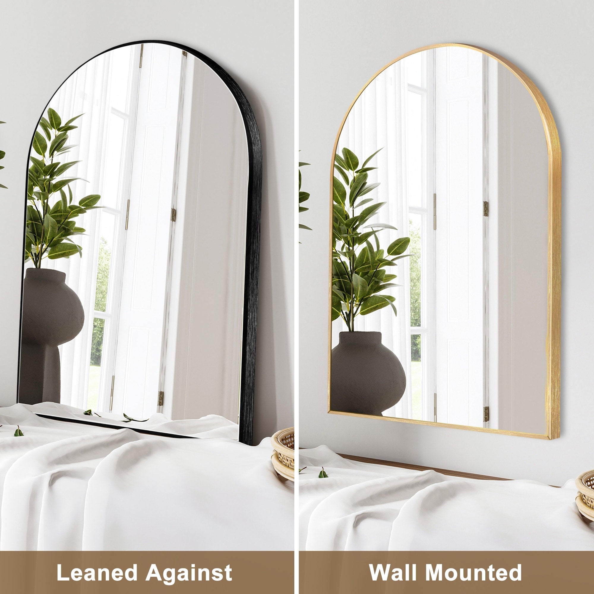 Modern Arch Bathroom Wall Mounted Vanity Mirror - 24x36