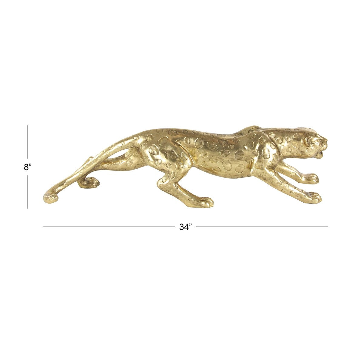 Polystone Leopard Decorative Sculpture - Gold - Roche River Decor