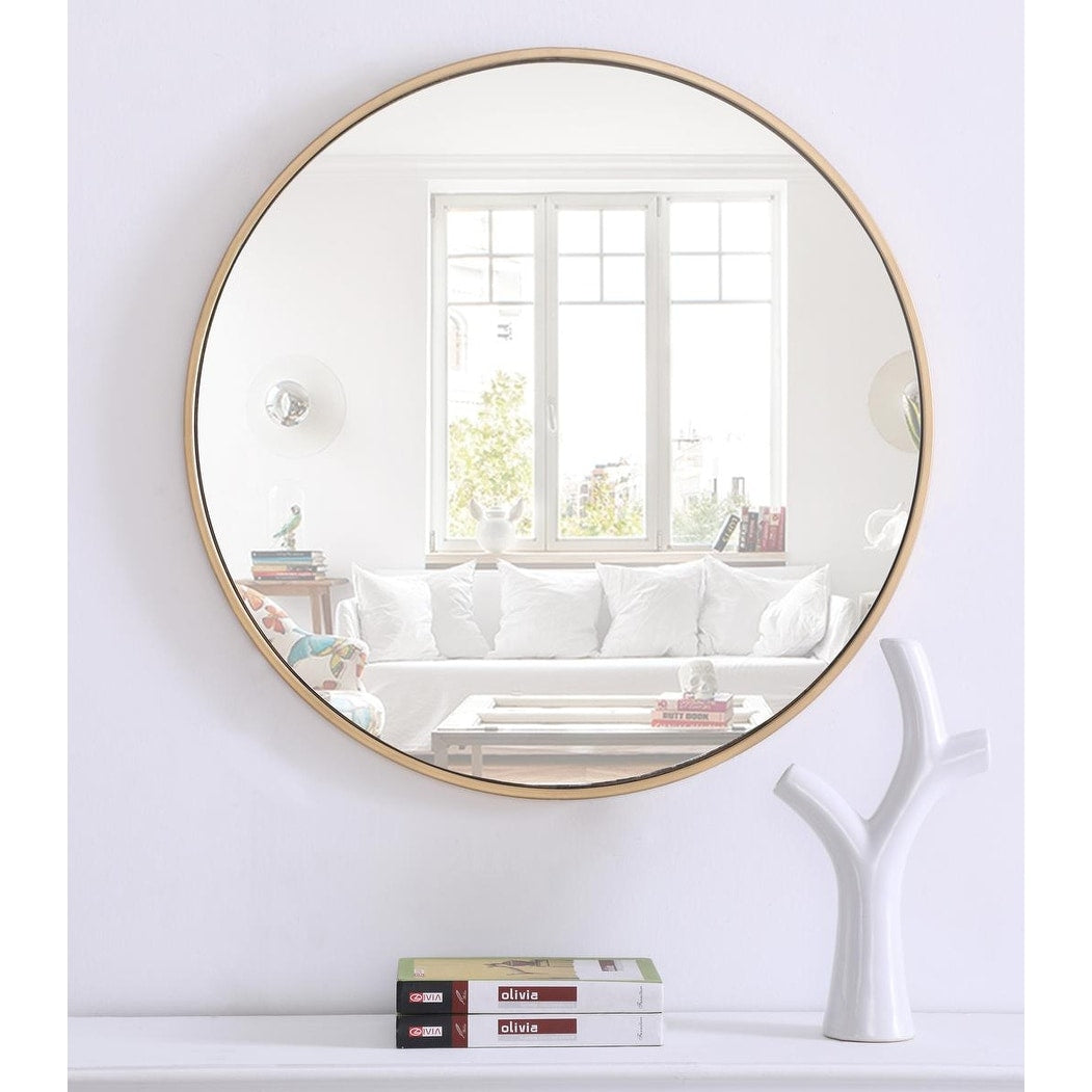 Carson Carrington Labbemala Metal Frame Round Mirror