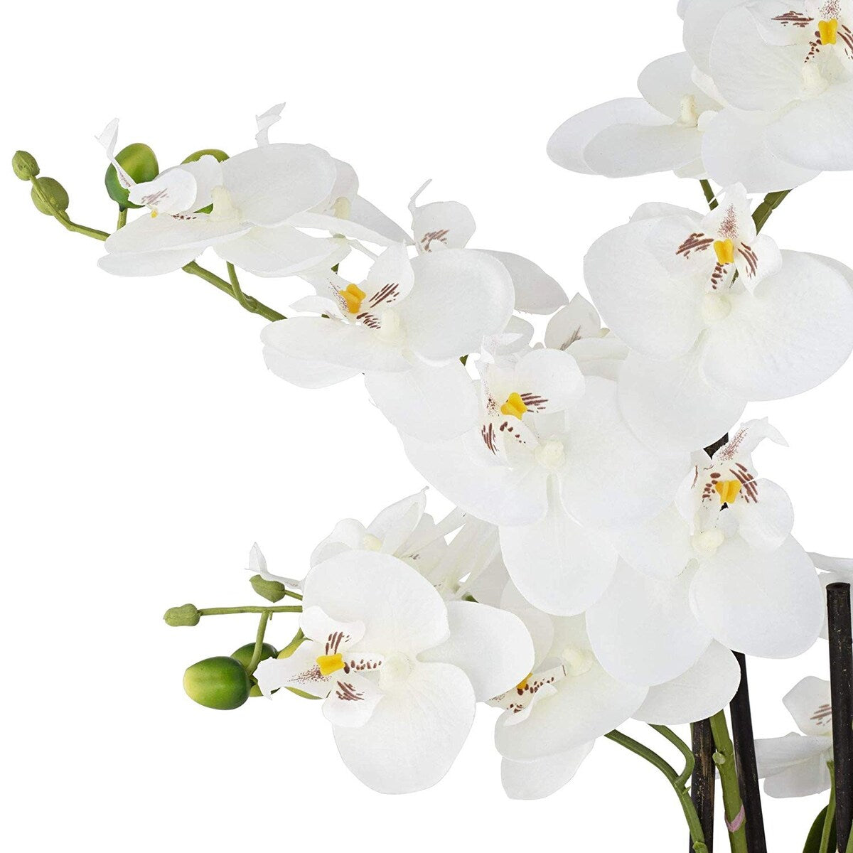 Artificial Orchid Phalaenopsis Plant Including Metallic Vase, 24