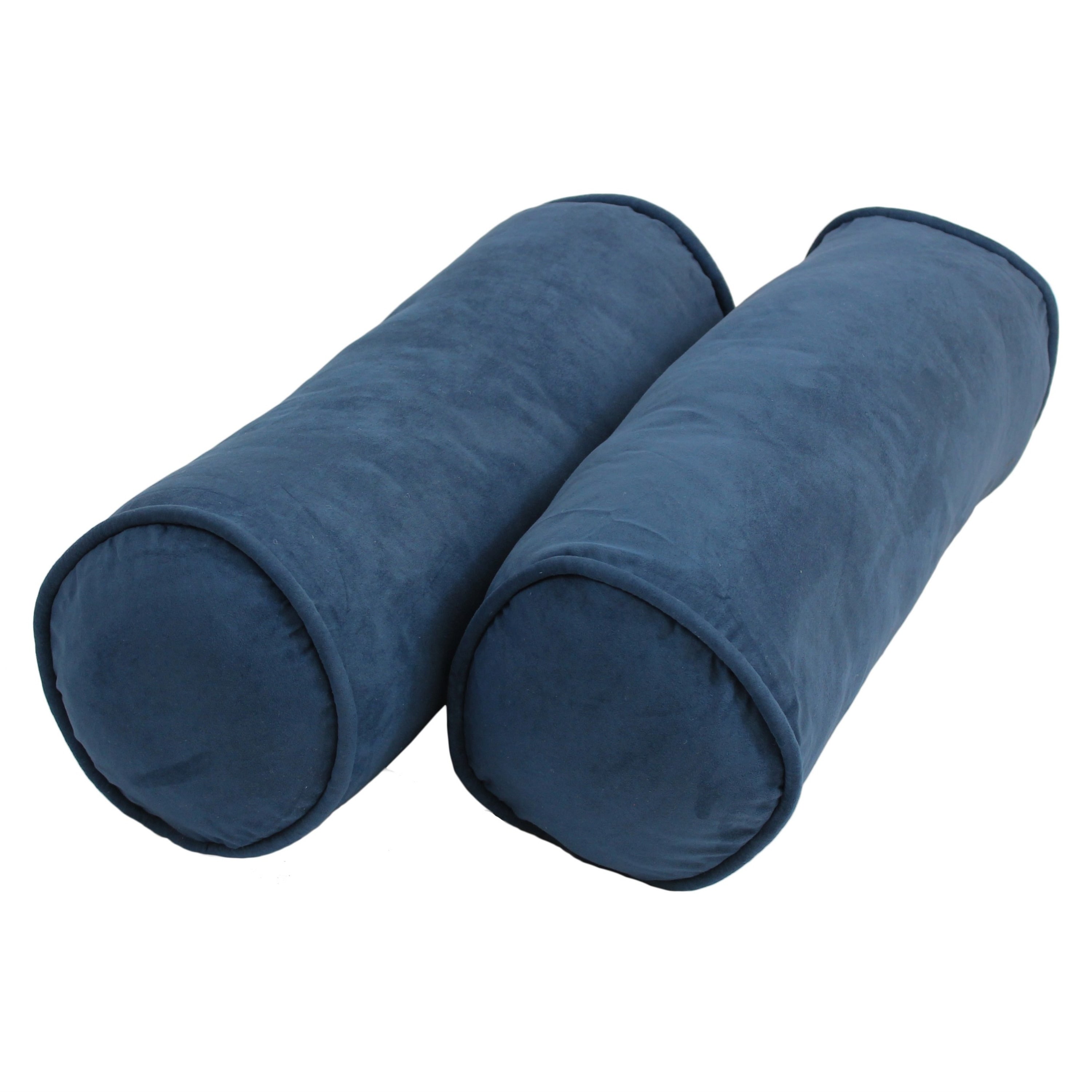 20-inch by 8-inch Corded Microsuede Bolster Pillows (Set of 2)