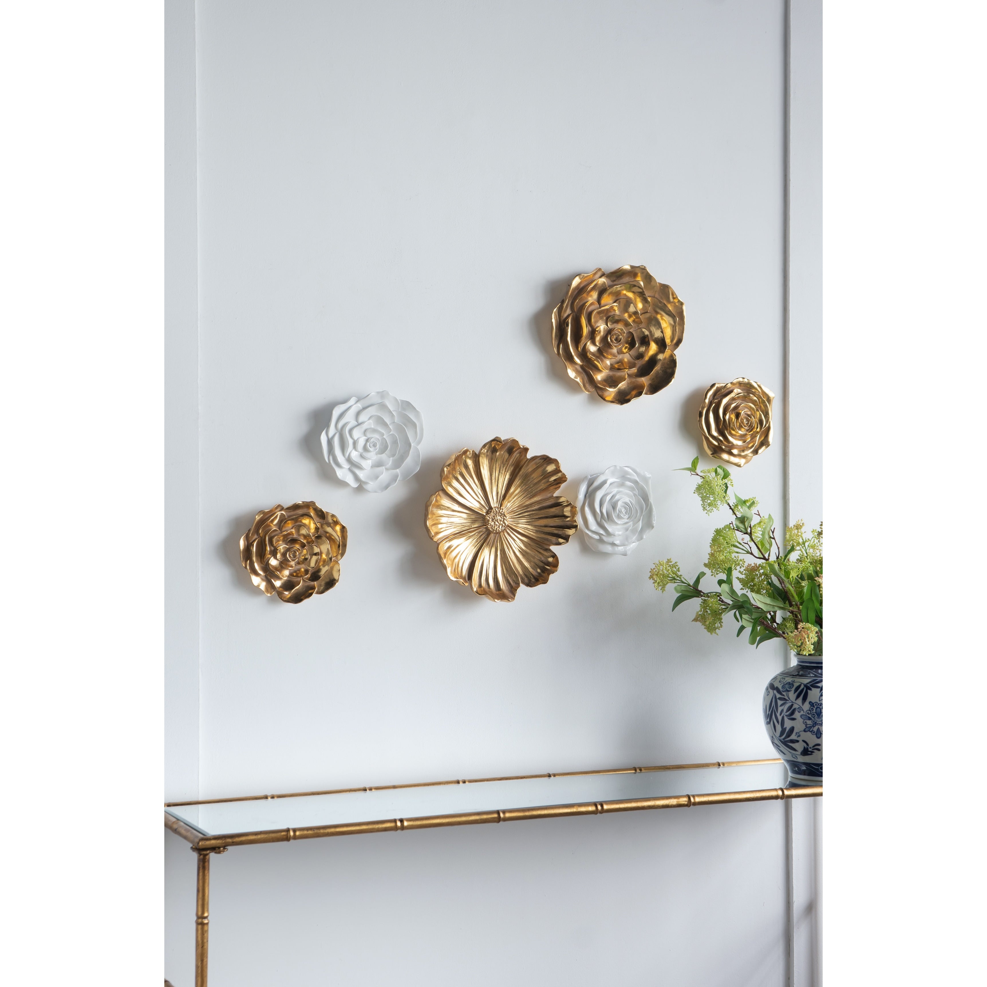 A&B Home - Floral Rose Wall Accent - Set of 2