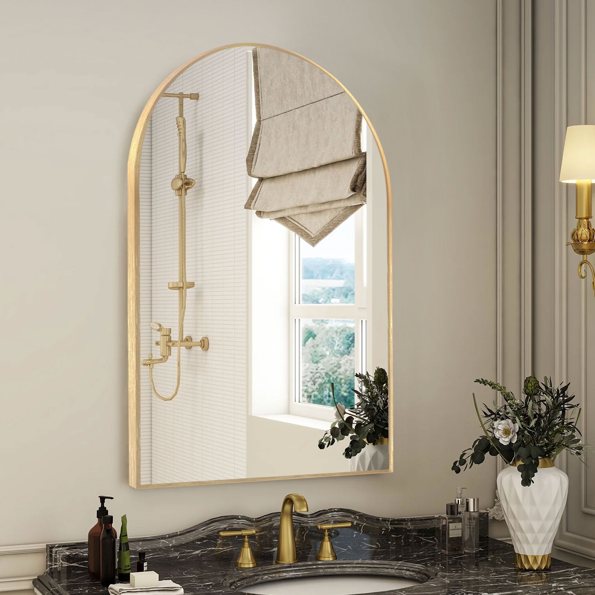 Modern Arch Bathroom Wall Mounted Vanity Mirror - 24x36