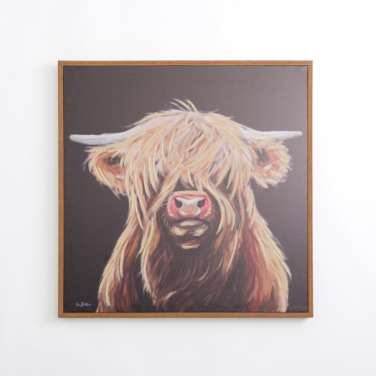 Highland Cow Silo Framed Canvas Art Print