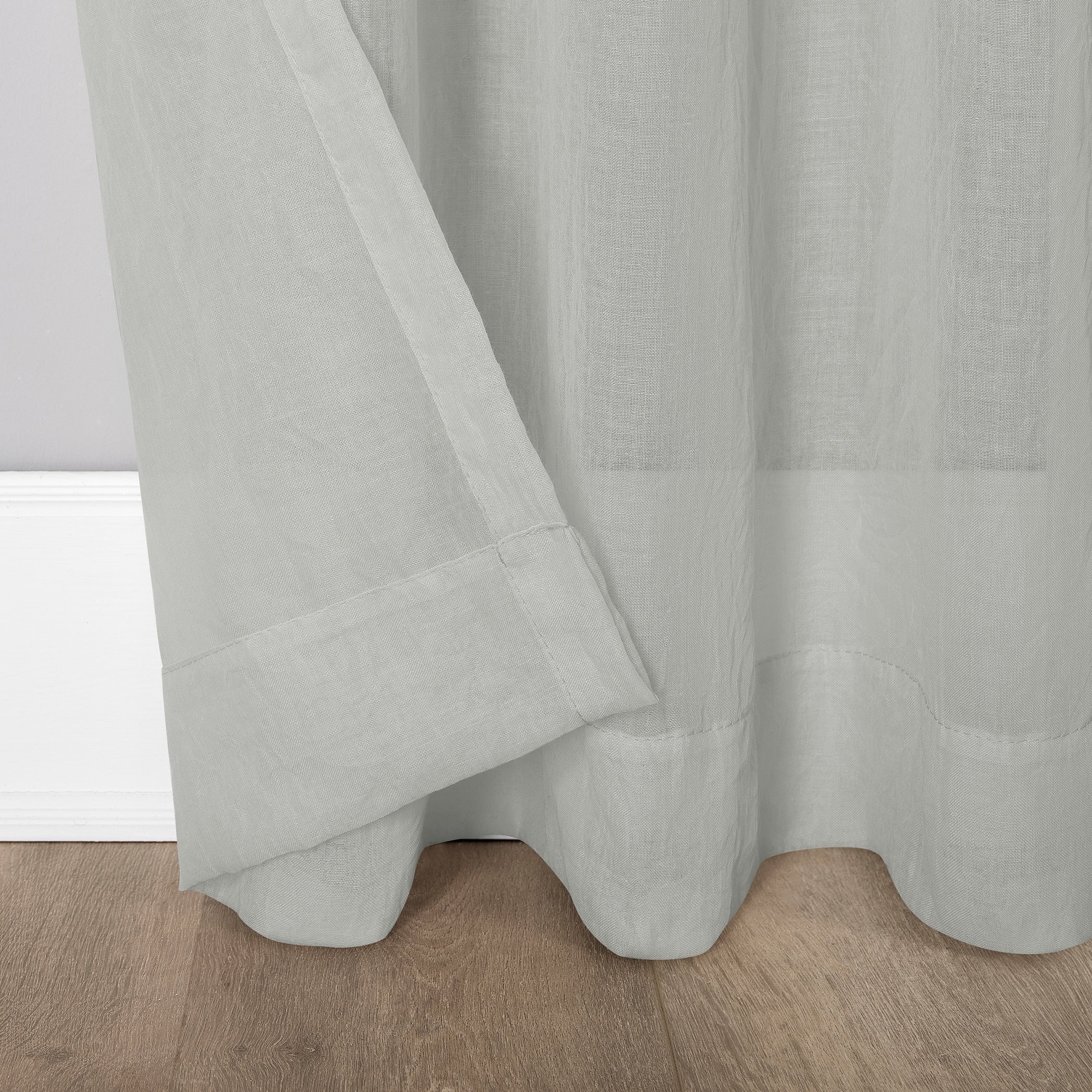 No. 918 Ladonna Crushed Texture Semi-Sheer Rod Pocket Curtain Panel, Single Panel