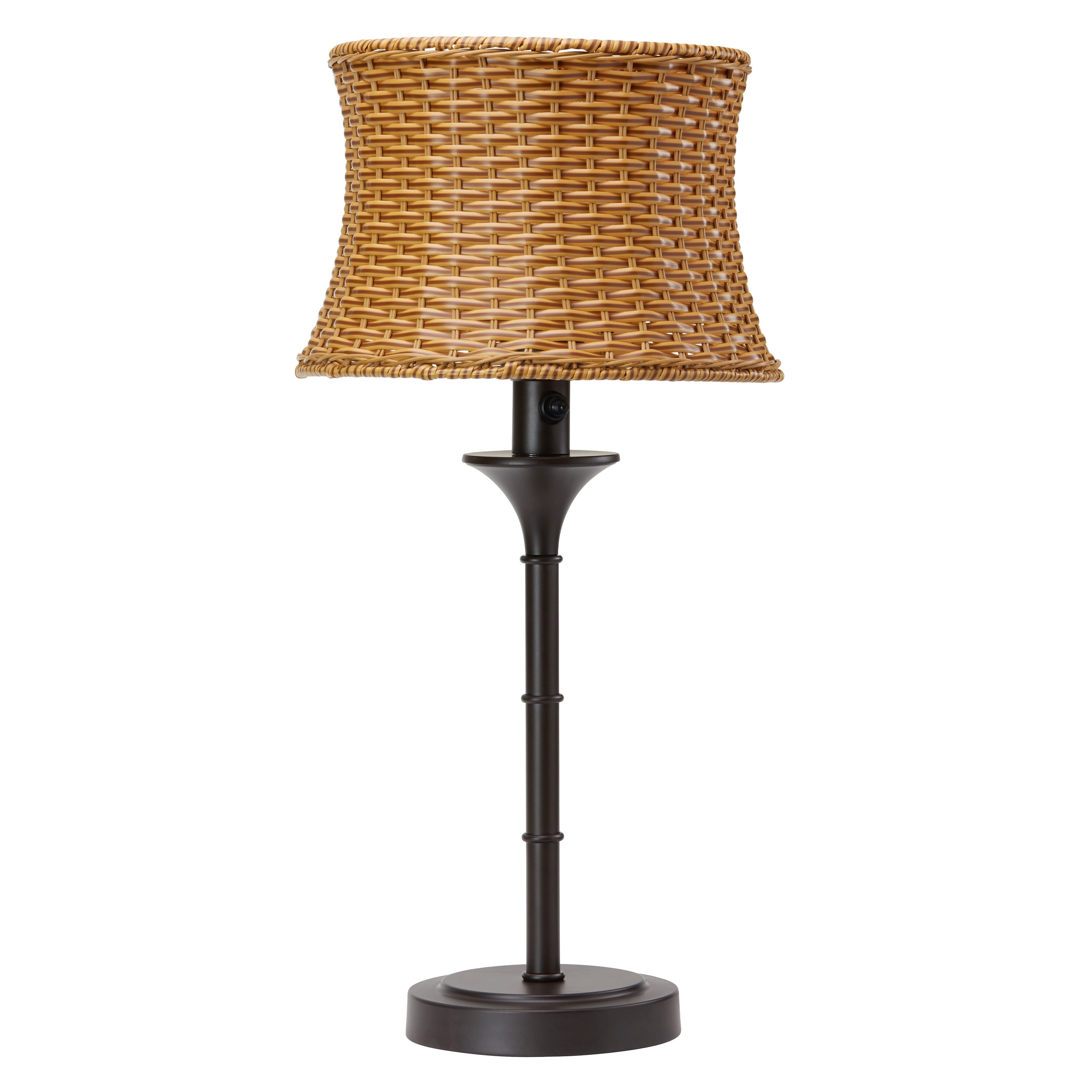 Pocologan Tan 25.25-inch Outdoor Table Lamp by Havenside Home - 12.5L x 12.5W x 25.25H