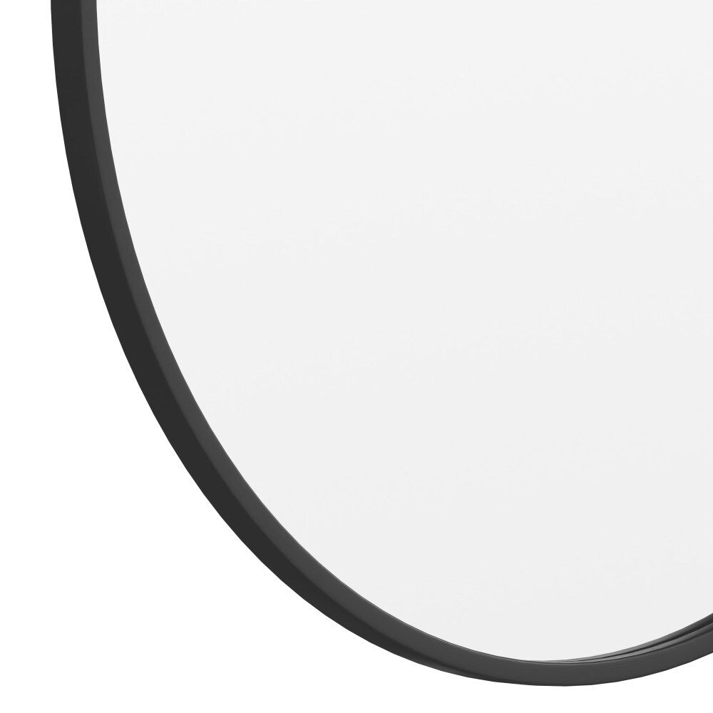 Wall Mount Shatterproof Round Accent Wall Mirror with Metal Frame